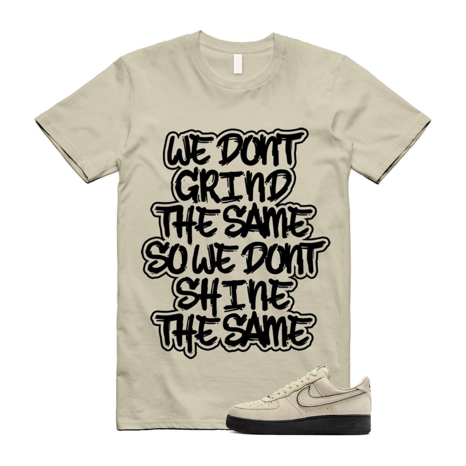 Air Force 1 Light Khaki Black '07 LV8 T Shirt Match GRIND HQ2037-200 T-Shirt, Sneaker Match Tee