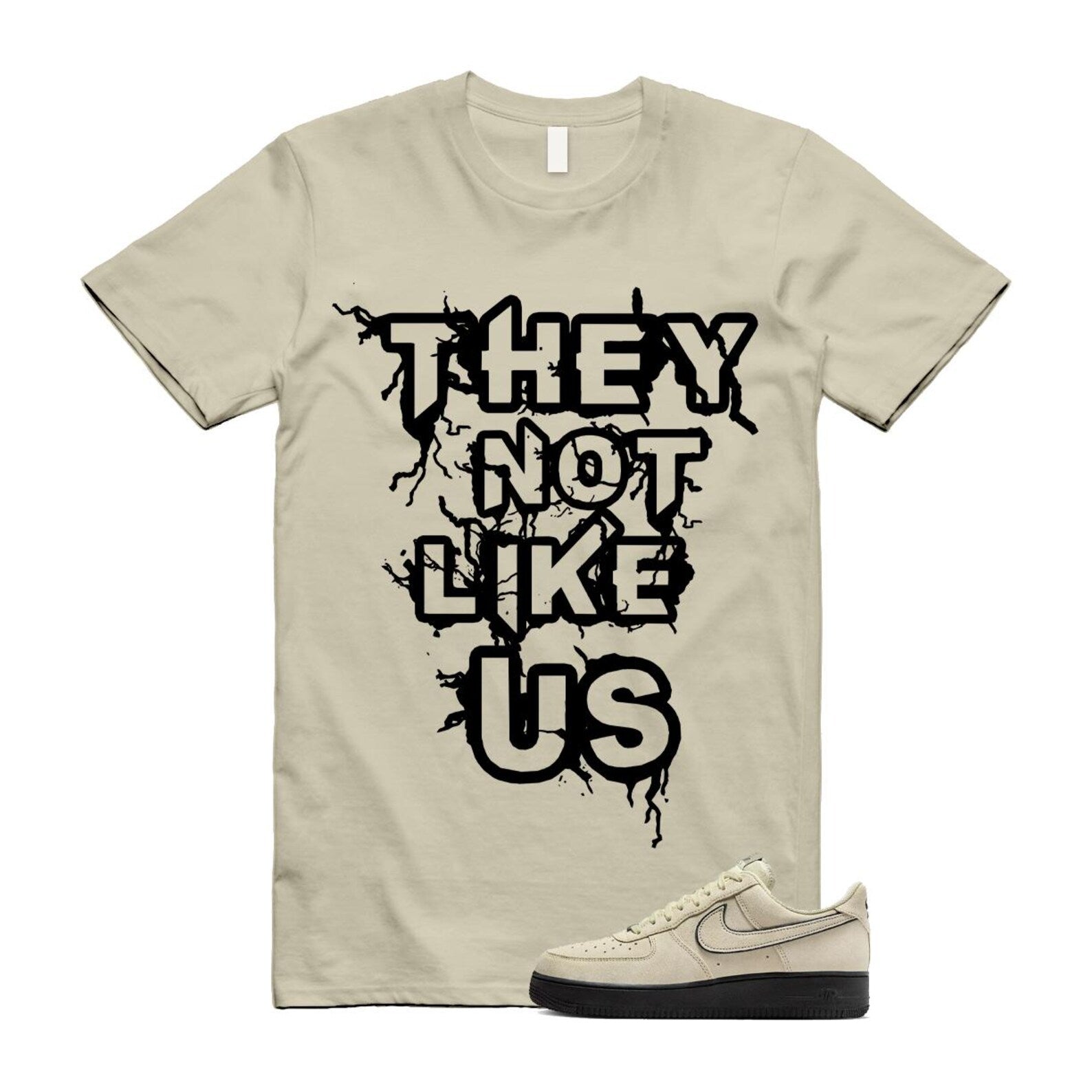 Air Force 1 Light Khaki Black '07 LV8 T Shirt Match US HQ2037-200 T-Shirt, Sneaker Match Tee