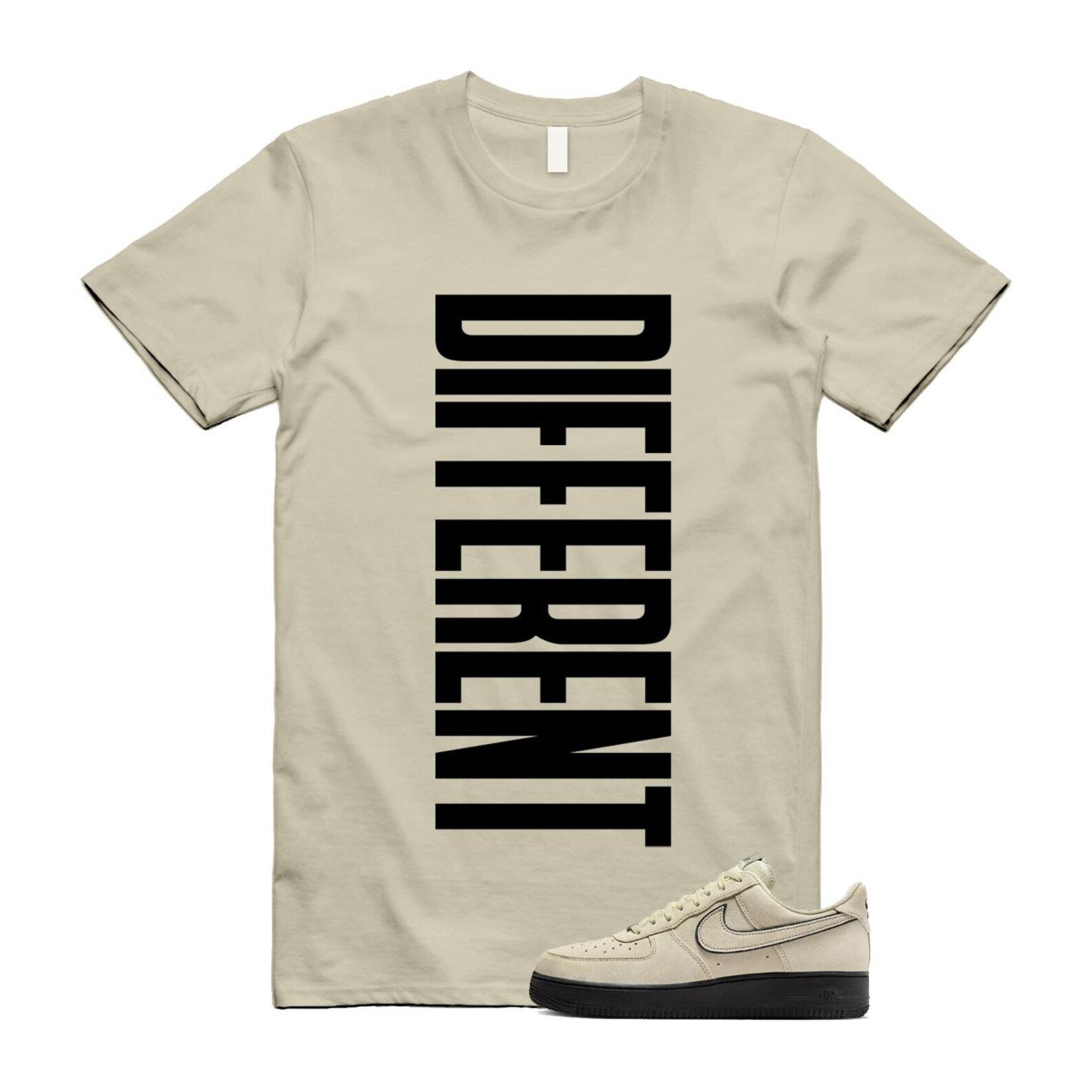 Air Force 1 Light Khaki Black '07 LV8 T Shirt Match DFRNT HQ2037-200 T-Shirt, Sneaker Match Tee