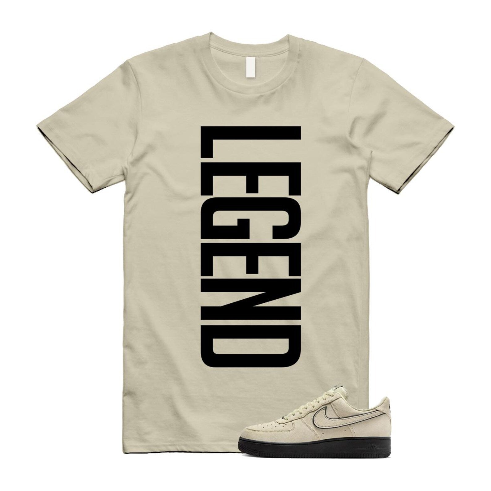 Air Force 1 Light Khaki Black '07 LV8 T Shirt Match LEGEND HQ2037-200 T-Shirt, Sneaker Match Tee