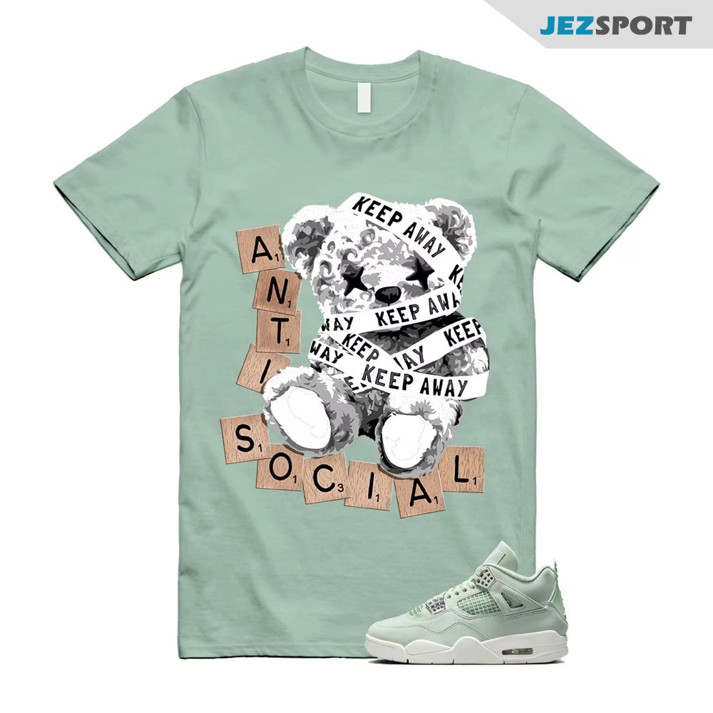 Anti Social Shirts To Match Jordans 4s Abundance AJ4 Seafoam, HV0823-003 Sneaker Match Tees T-Shirt, Sneaker Match Tee