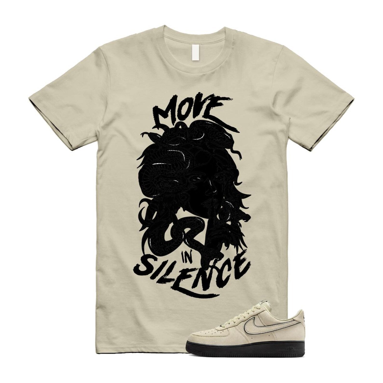 Air Force 1 Light Khaki Black '07 LV8 T Shirt Match MIS HQ2037-200 T-Shirt, Sneaker Match Tee