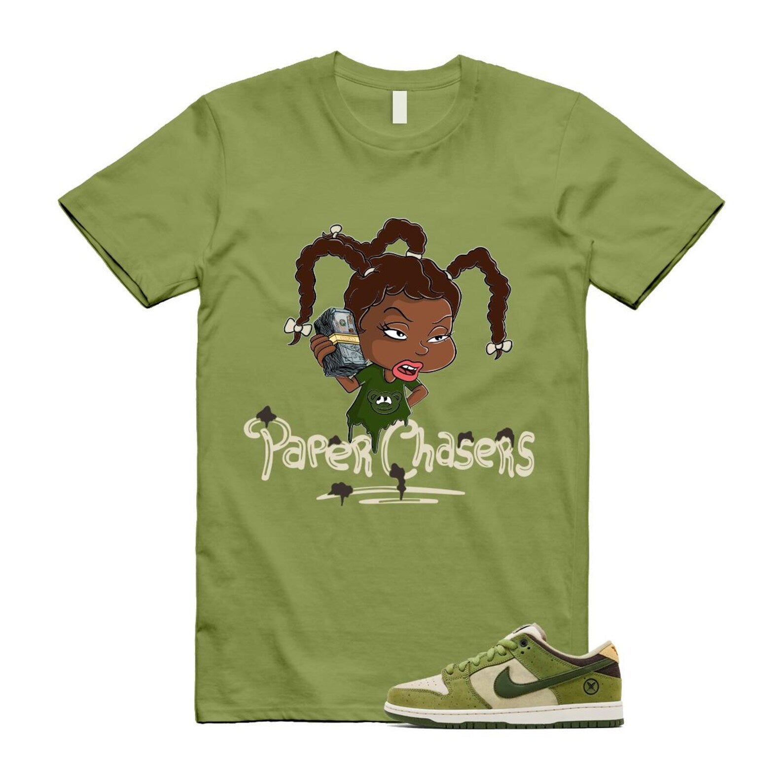 Dunk Yuto Horigome Matcha Asparagus Legion Green Loden Sienna T Shirt Match PC HF8022-300 T-Shirt, Sneaker Match Tee