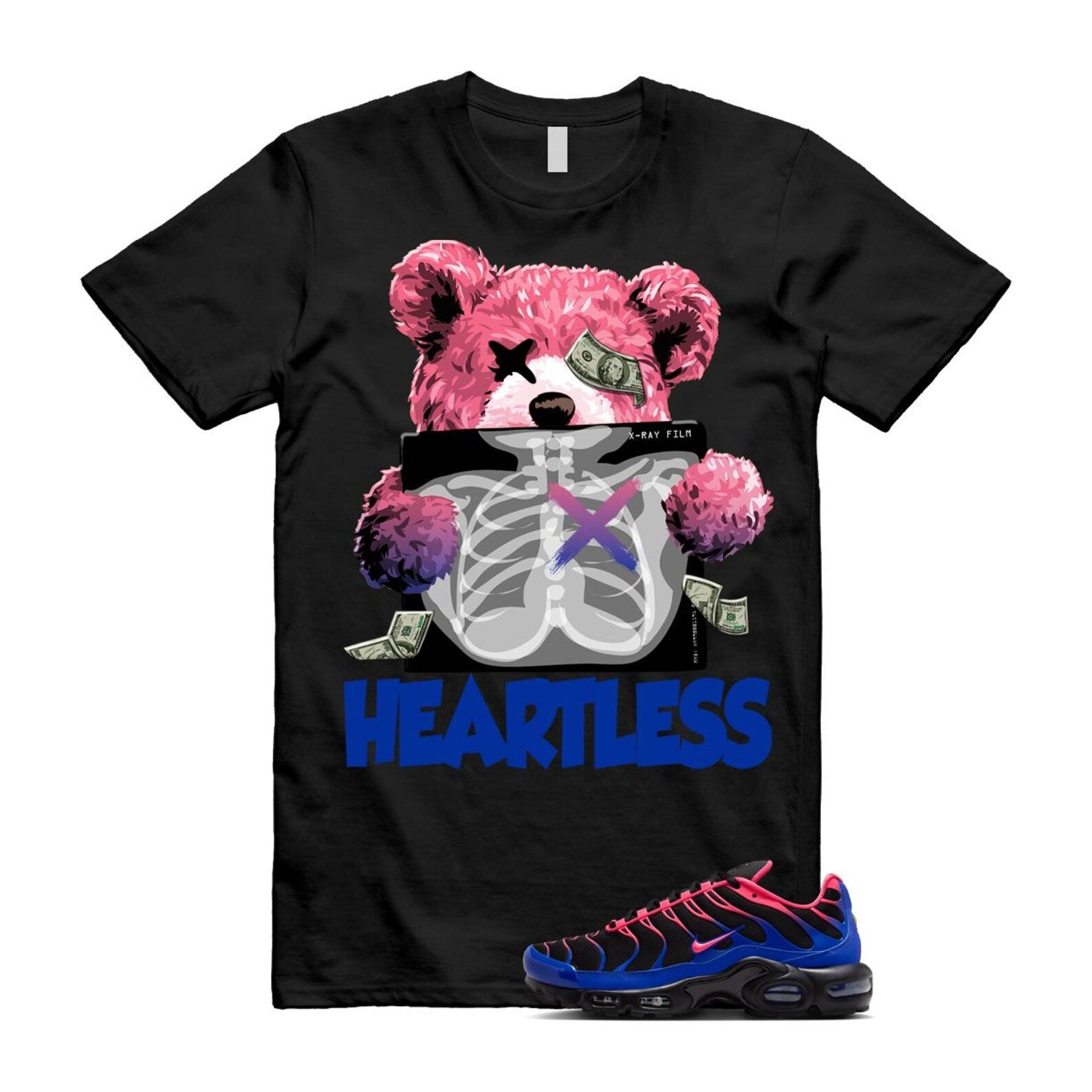 Air Max Hyper Pink Racer Blue Black 95 T Shirt Match HEART IF6146-001 T-Shirt, Sneaker Match Tee