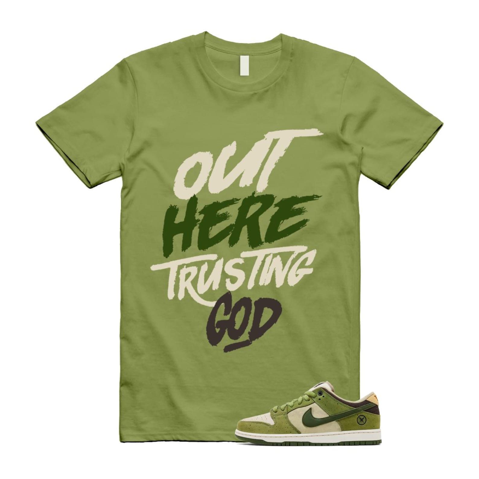 Dunk Yuto Horigome Matcha Asparagus Legion Green Loden Sienna T Shirt Match TG HF8022-300 T-Shirt, Sneaker Match Tee