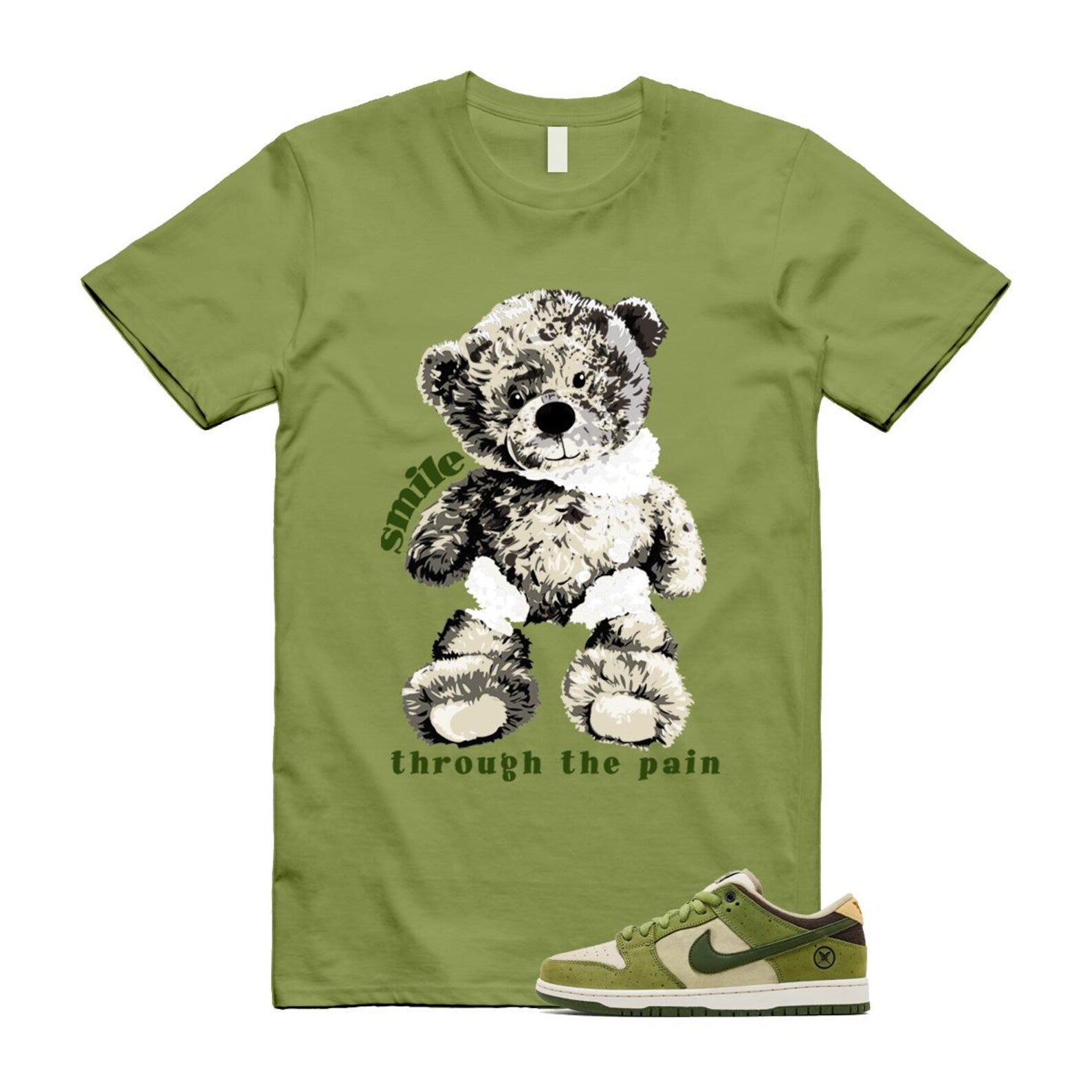 Dunk Yuto Horigome Matcha Asparagus Legion Green Loden Sienna T Shirt Match SMILE HF8022-300 T-Shirt, Sneaker Match Tee
