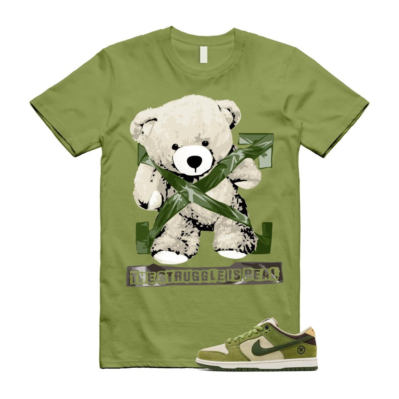 Dunk Yuto Horigome Matcha Asparagus Legion Green Loden Sienna T Shirt Match STRUG HF8022-300 T-Shirt, Sneaker Match Tee
