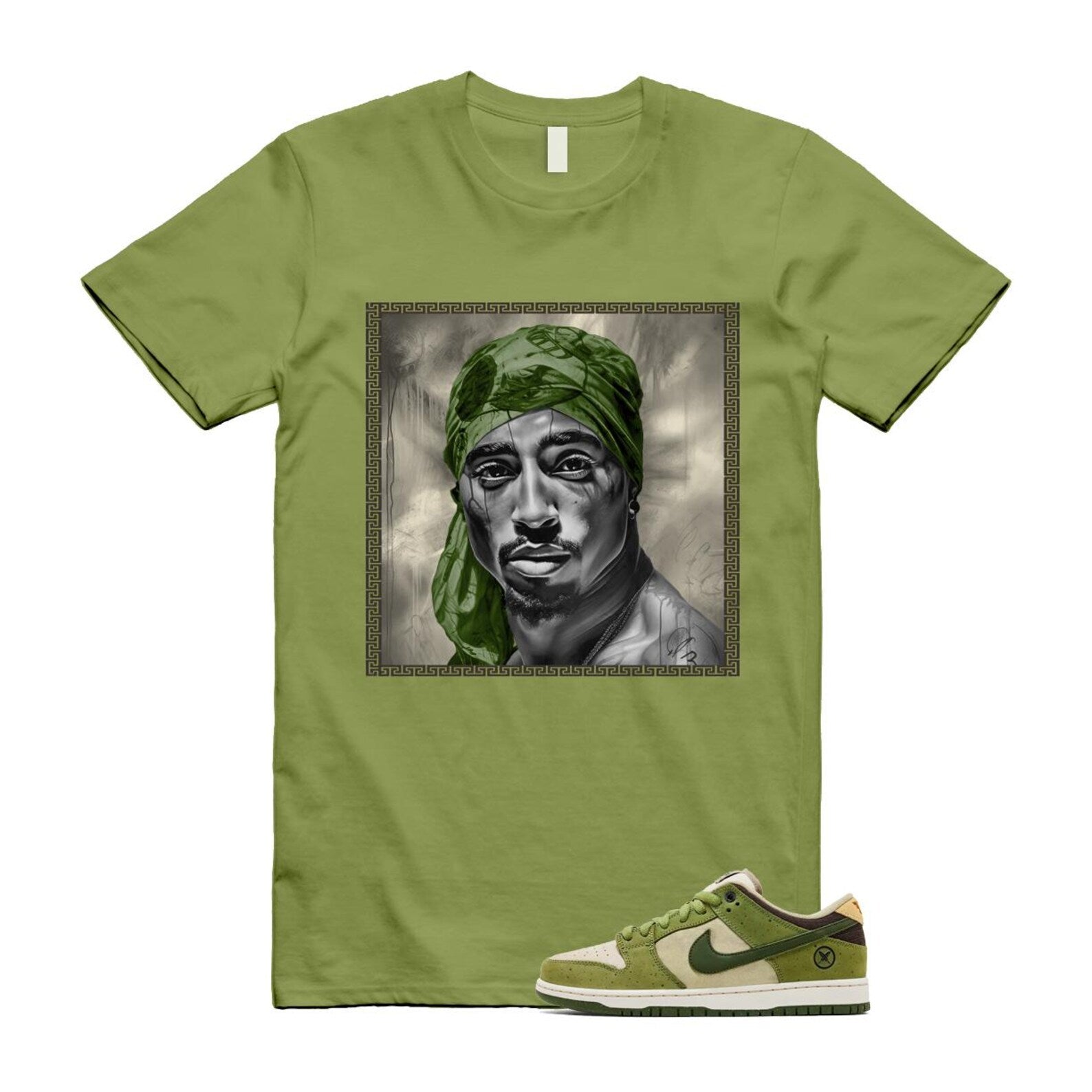 Dunk Yuto Horigome Matcha Asparagus Legion Green Loden Sienna T Shirt Match PAC HF8022-300 T-Shirt, Sneaker Match Tee