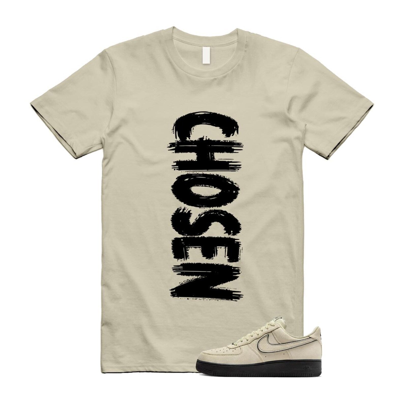 Air Force 1 Light Khaki Black '07 LV8 T Shirt Match CHOSEN HQ2037-200 T-Shirt, Sneaker Match Tee