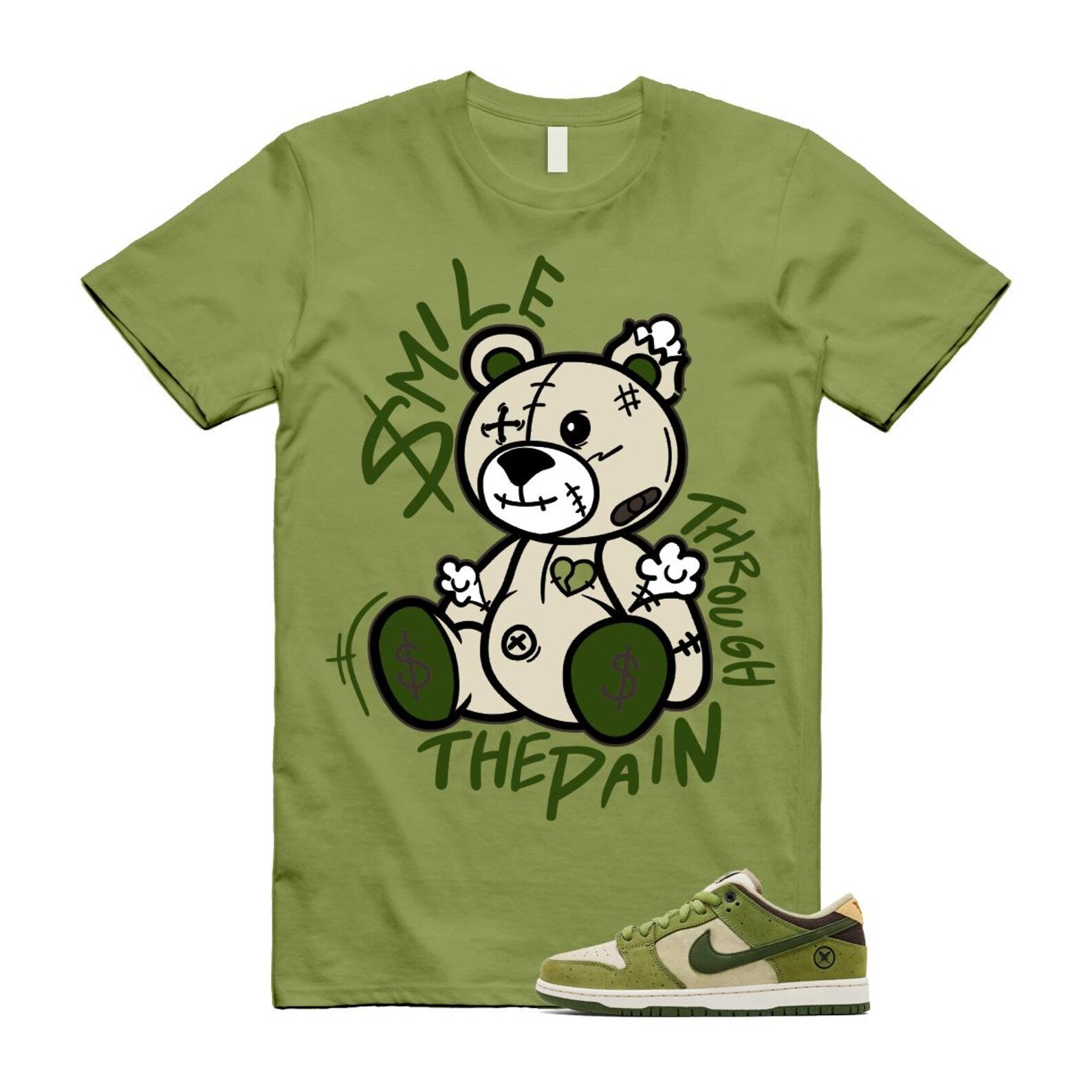 Dunk Yuto Horigome Matcha Asparagus Legion Green Loden Sienna T Shirt Match SM2 HF8022-300 T-Shirt, Sneaker Match Tee