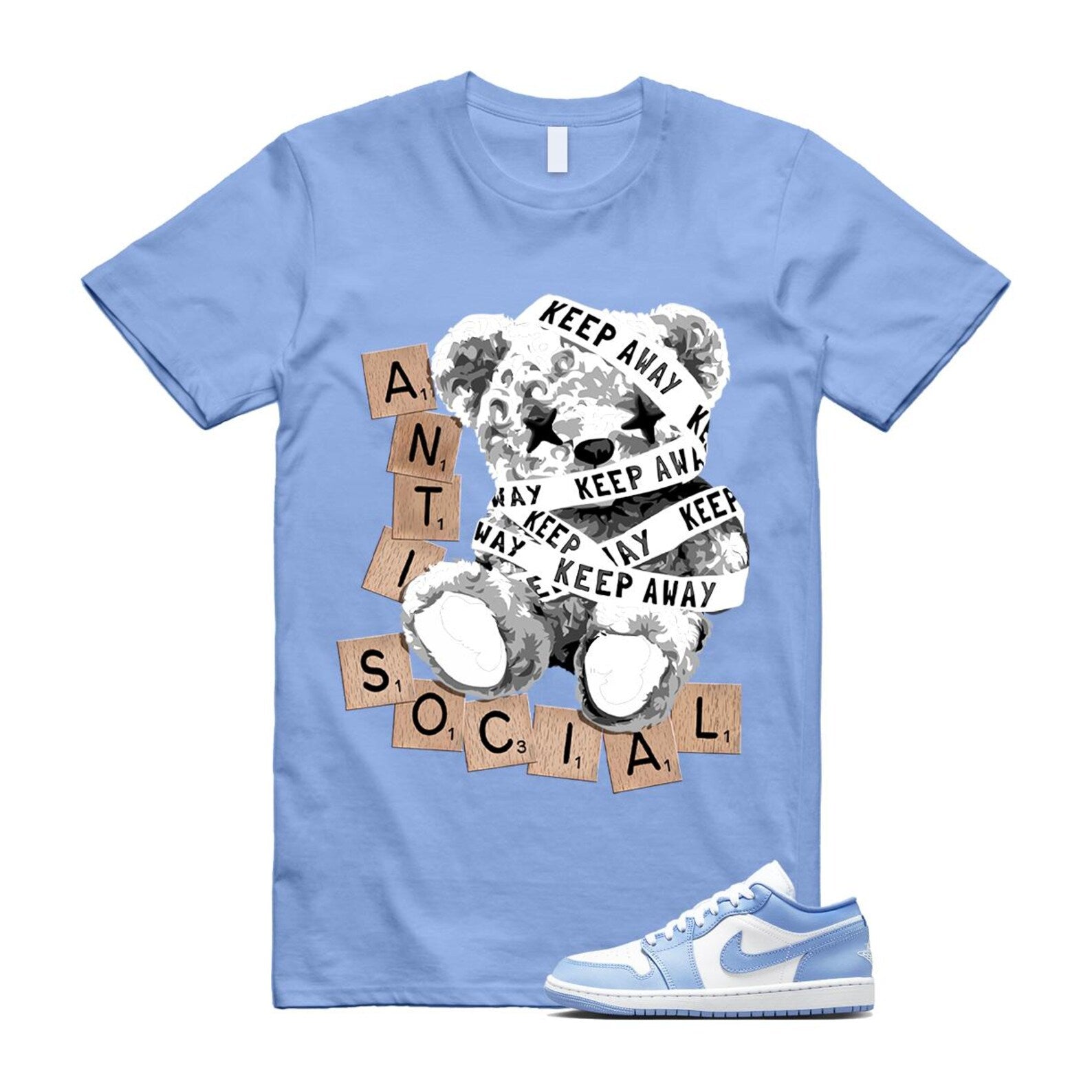 Jordan 1 Low White Aluminum T Shirt Match ANTI DC0774-142 T-Shirt, Sneaker Match Tee