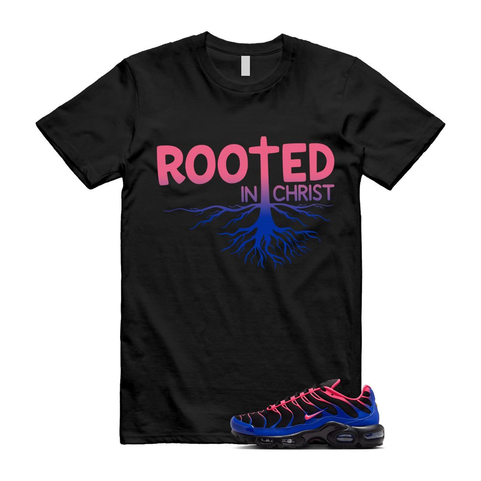 Air Max Hyper Pink Racer Blue Black 95 T Shirt Match ROOTED IF6146-001 T-Shirt, Sneaker Match Tee