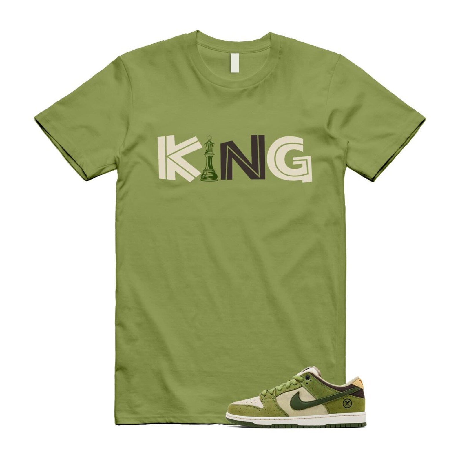 Dunk Yuto Horigome Matcha Asparagus Legion Green Loden Sienna T Shirt Match KING HF8022-300 T-Shirt, Sneaker Match Tee