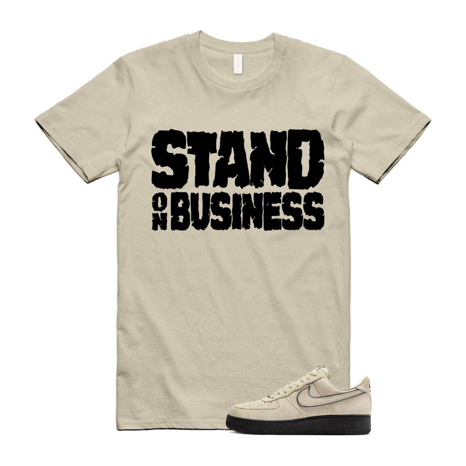 Air Force 1 Light Khaki Black '07 LV8 T Shirt Match SOB HQ2037-200 T-Shirt, Sneaker Match Tee