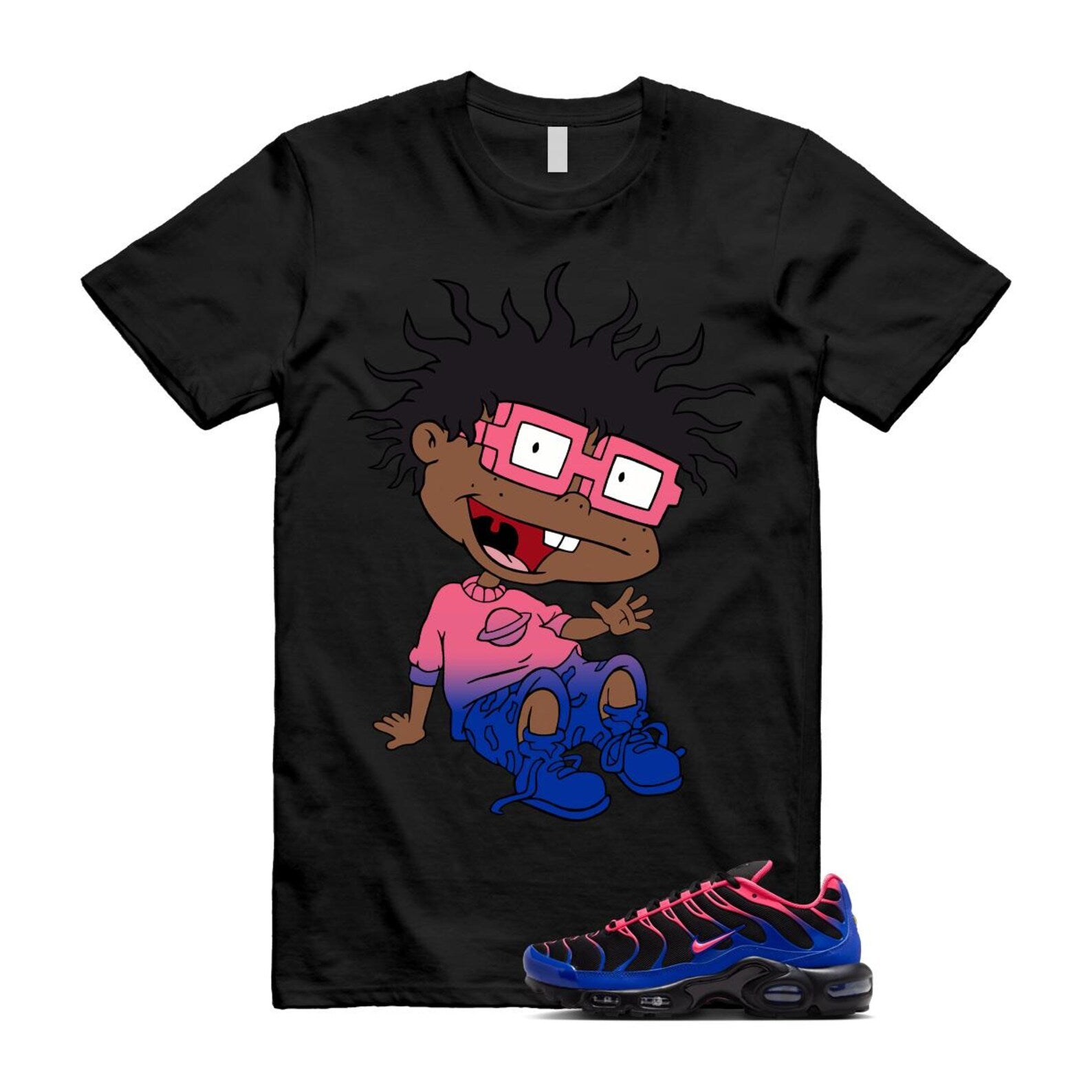 Air Max Hyper Pink Racer Blue Black 95 T Shirt Match FINSTER IF6146-001 T-Shirt, Sneaker Match Tee