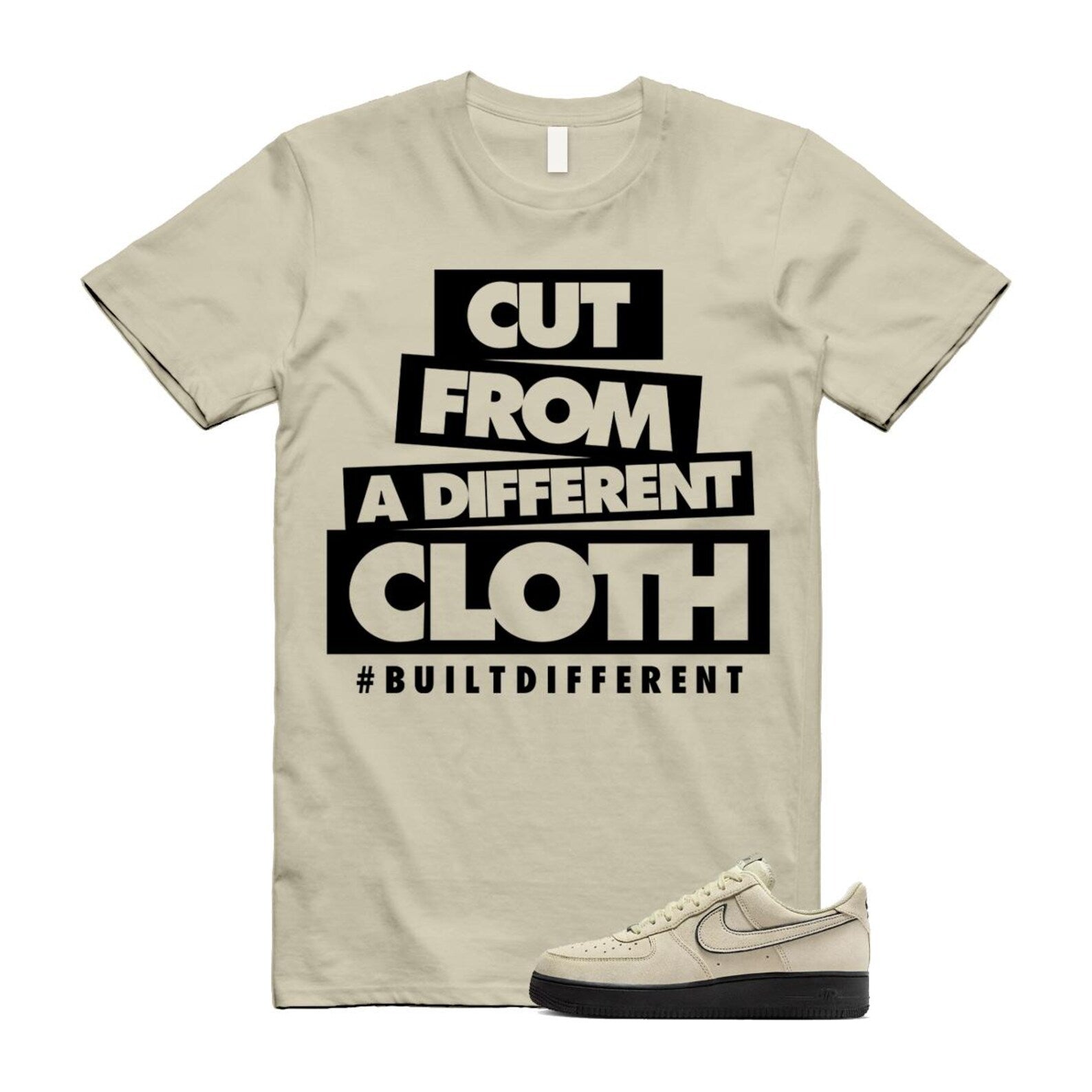 Air Force 1 Light Khaki Black '07 LV8 T Shirt Match CLOTH HQ2037-200 T-Shirt, Sneaker Match Tee