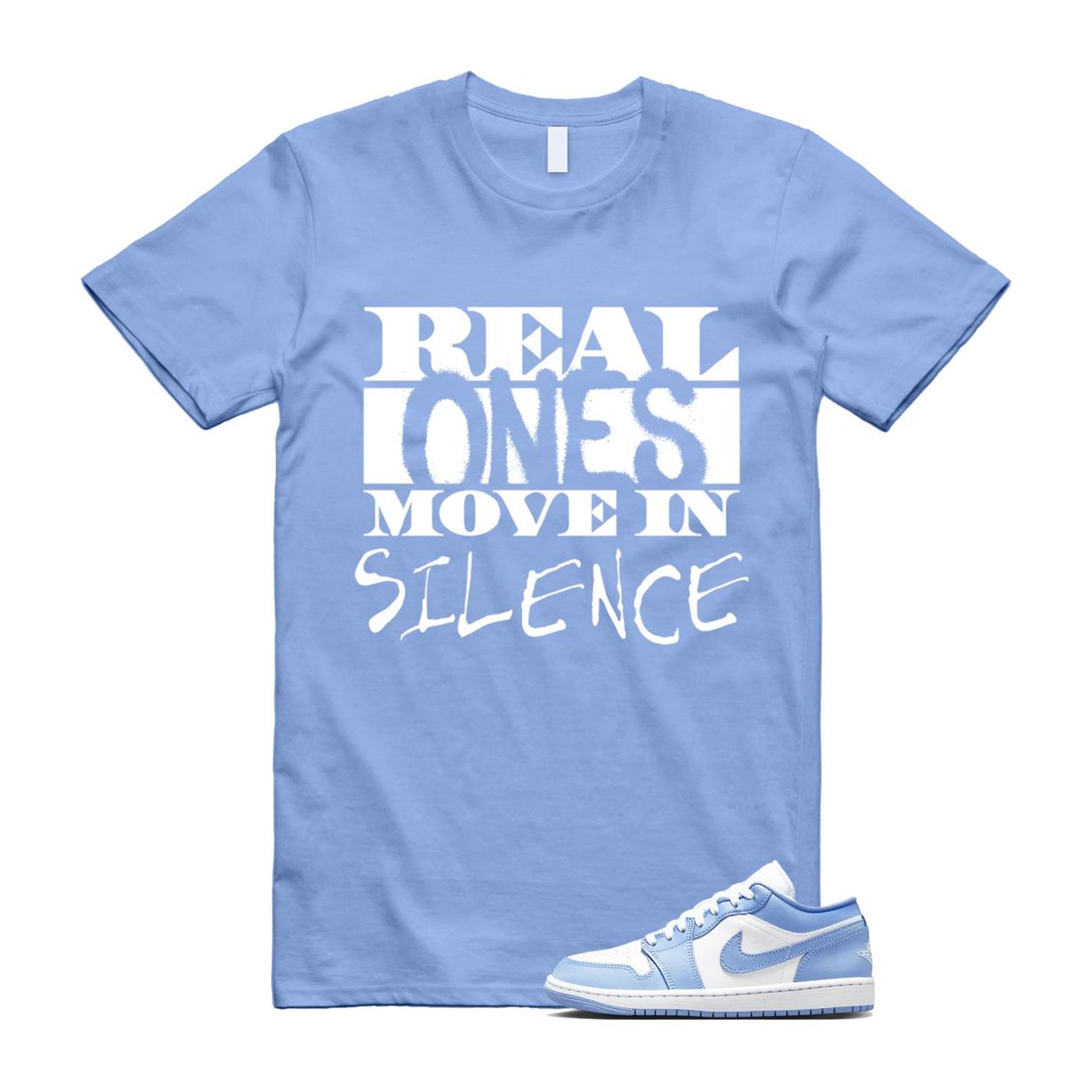 Jordan 1 Low White Aluminum T Shirt Match REAL DC0774-142 T-Shirt, Sneaker Match Tee