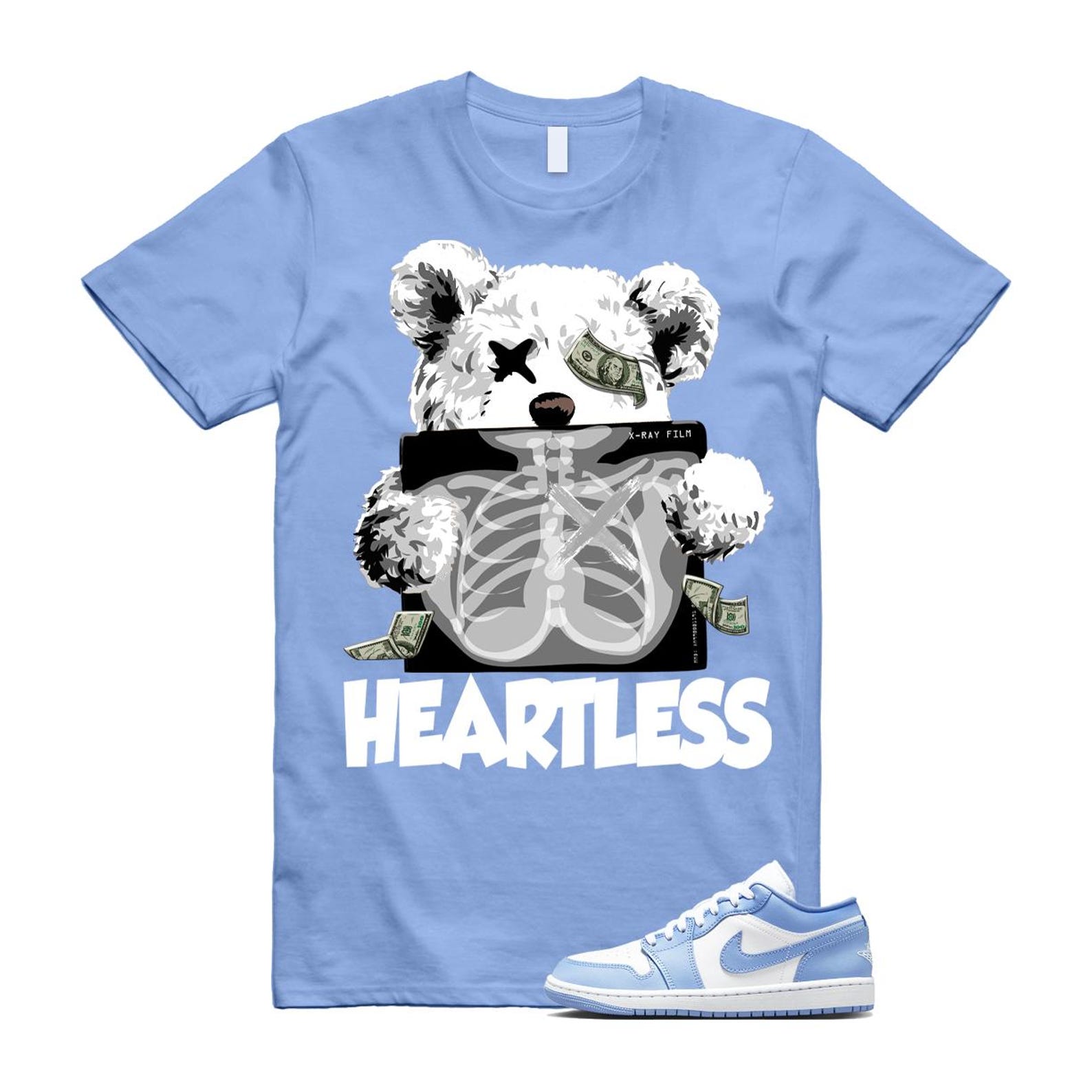 Jordan 1 Low White Aluminum T Shirt Match HEART DC0774-142 T-Shirt, Sneaker Match Tee