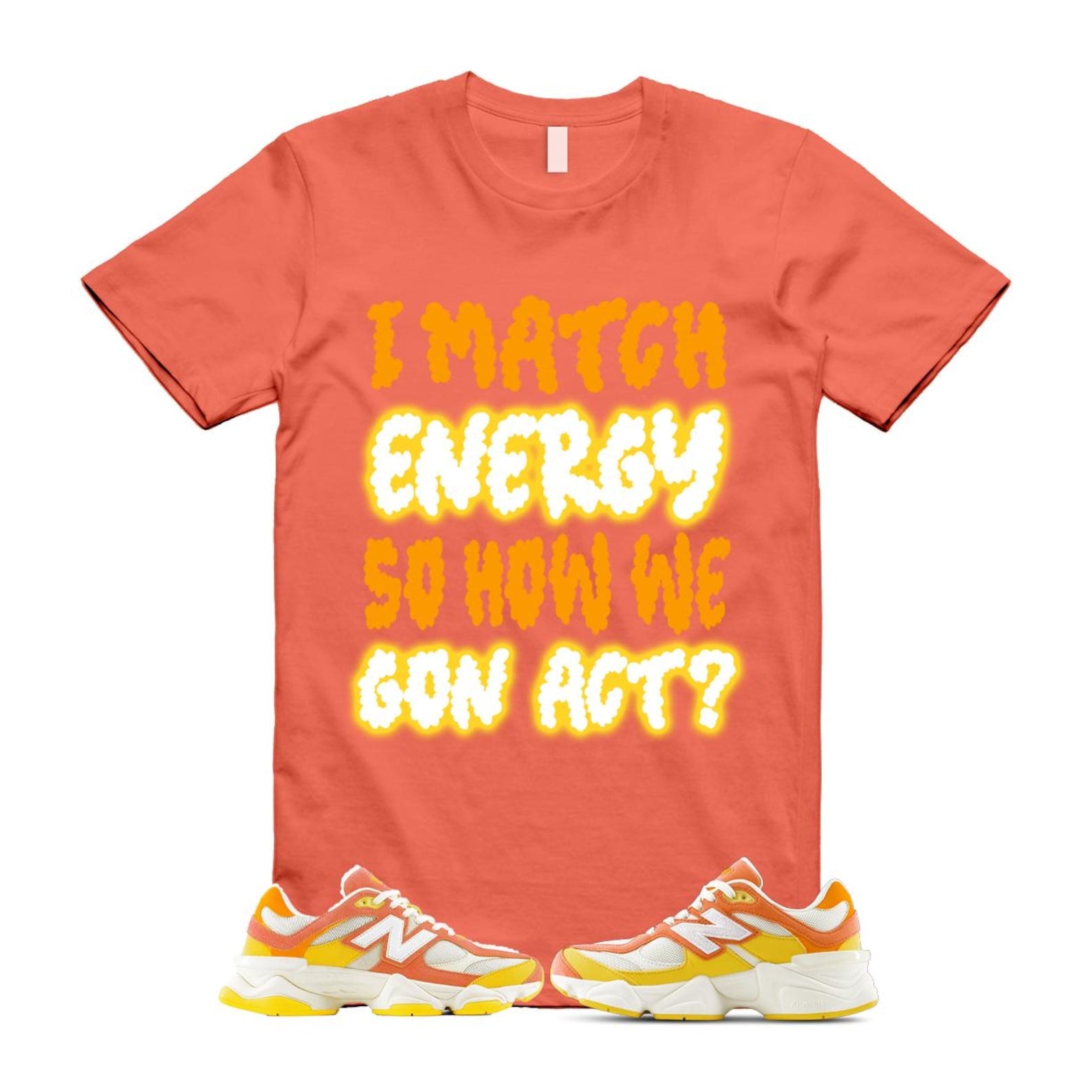 9060 Fluorescent Pink Orange Yellow Citrus Grapefruit Lemon Clementine T Shirt Match MATCH U9060FLO T-Shirt, Sneaker Match Tee