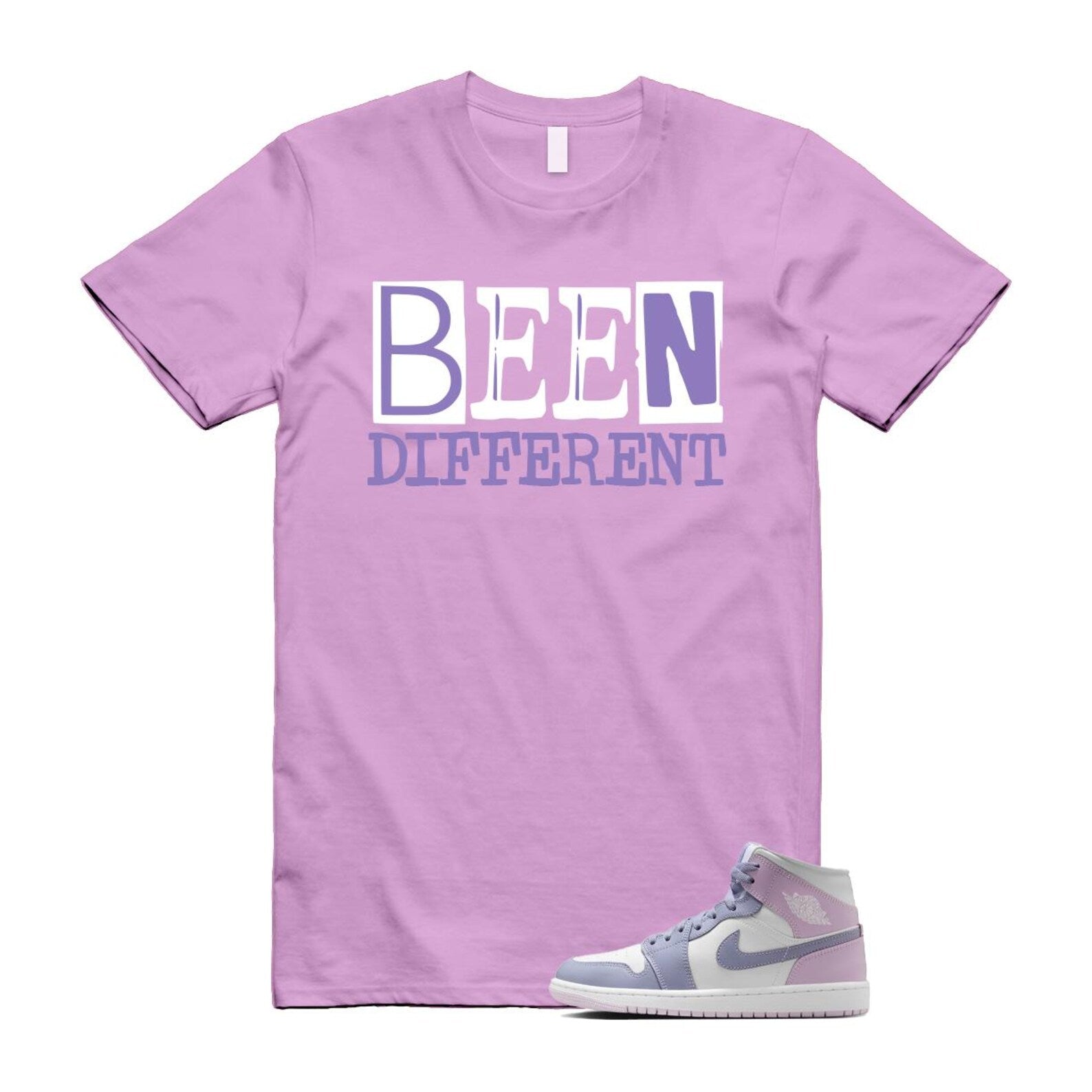 1 Indigo Haze Doll White Purple T Shirt Match BEEN BQ6472-510 T-Shirt, Sneaker Match Tee