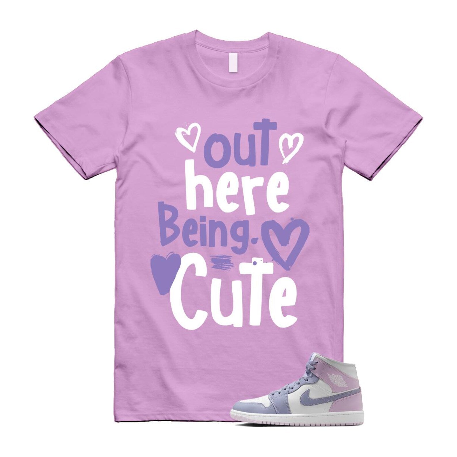 1 Indigo Haze Doll White Purple T Shirt Match C2 BQ6472-510 T-Shirt, Sneaker Match Tee
