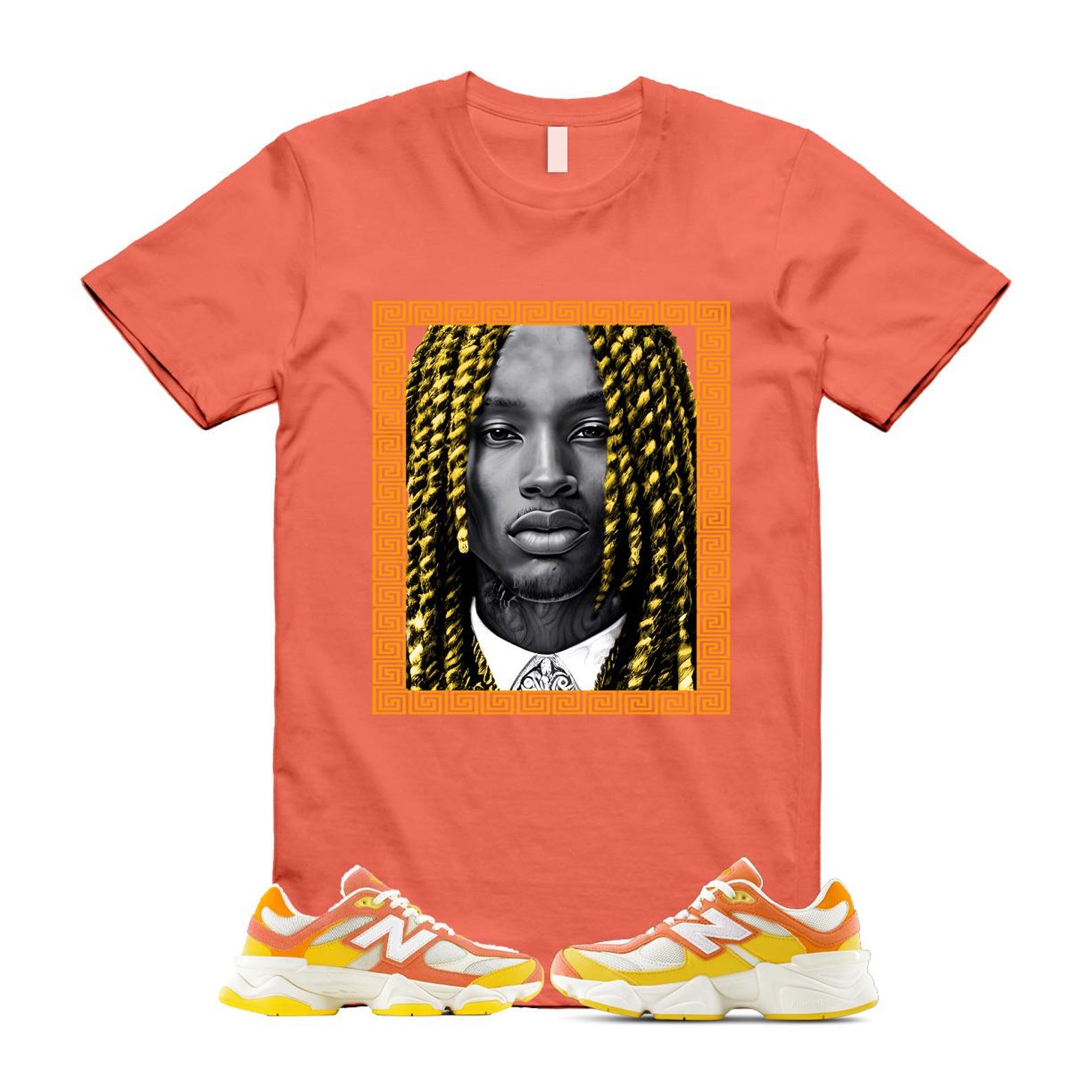 9060 Fluorescent Pink Orange Yellow Citrus Grapefruit Lemon Clementine T Shirt Match VON U9060FLO T-Shirt, Sneaker Match Tee