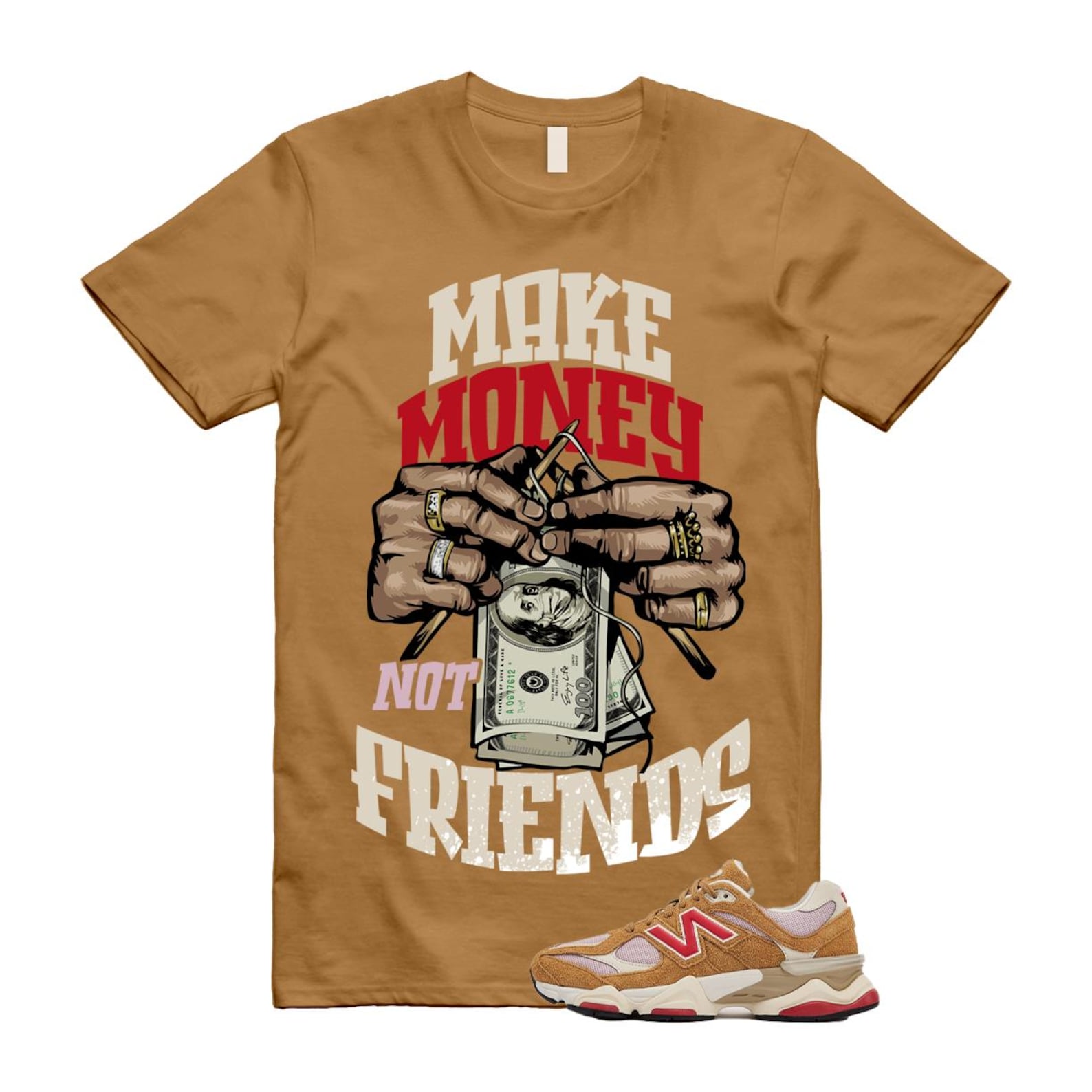 9060 Great Plains True Red Twilight Haze Wheat T Shirt Match MM U9060GEA T-Shirt, Sneaker Match Tee