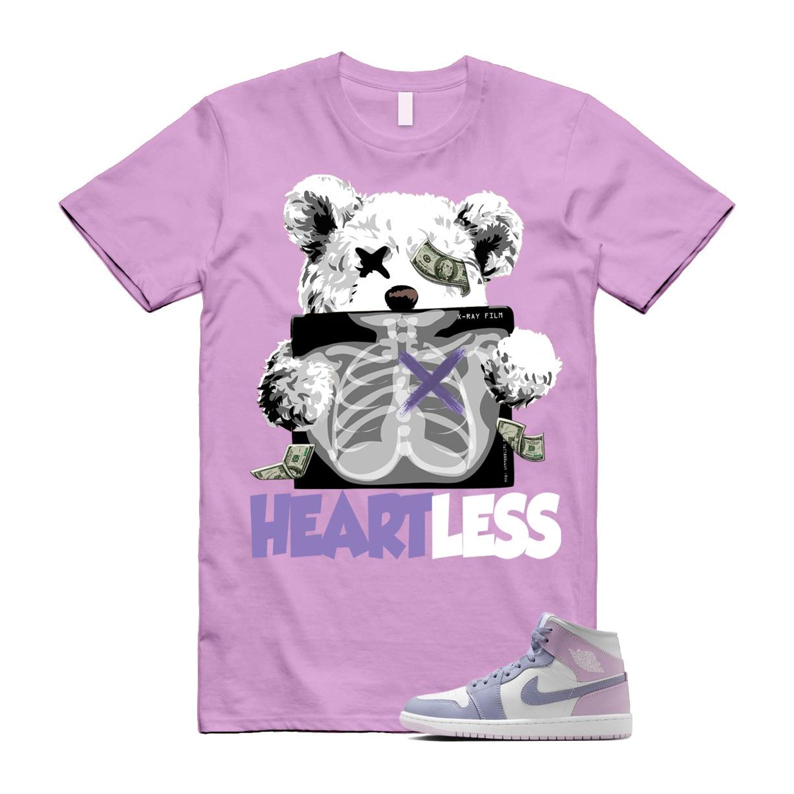 1 Indigo Haze Doll White Purple T Shirt Match HEART BQ6472-510 T-Shirt, Sneaker Match Tee