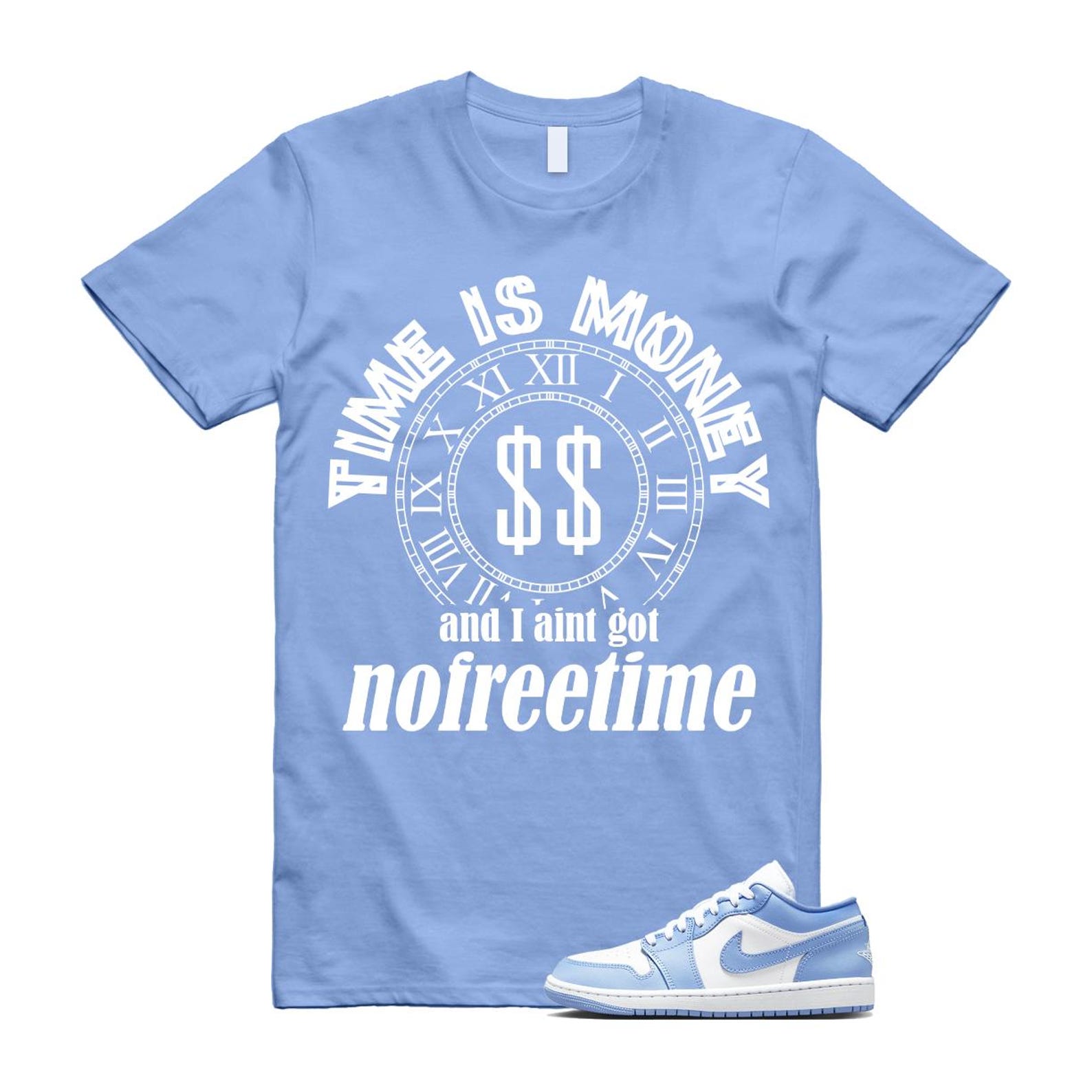 Jordan 1 Low White Aluminum T Shirt Match FREE DC0774-142 T-Shirt, Sneaker Match Tee