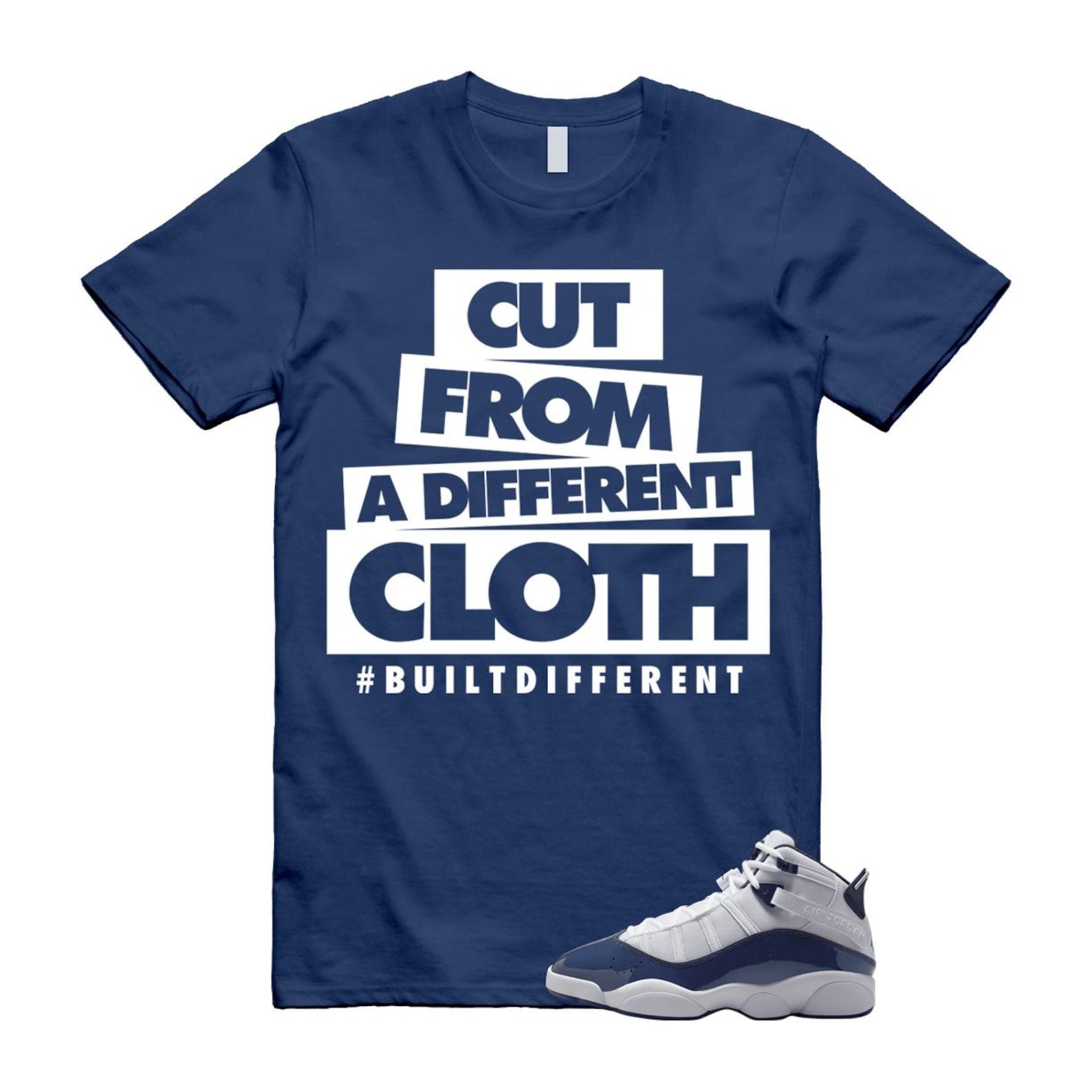 6 Rings White Midnight Navy T Shirt Match CLOTH 323419-124 T-Shirt, Sneaker Match Tee
