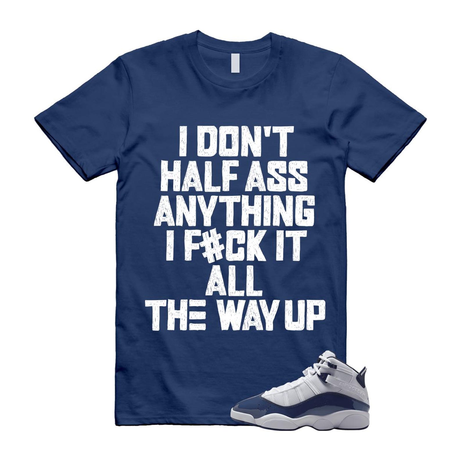 6 Rings White Midnight Navy T Shirt Match HALF 323419-124 T-Shirt, Sneaker Match Tee