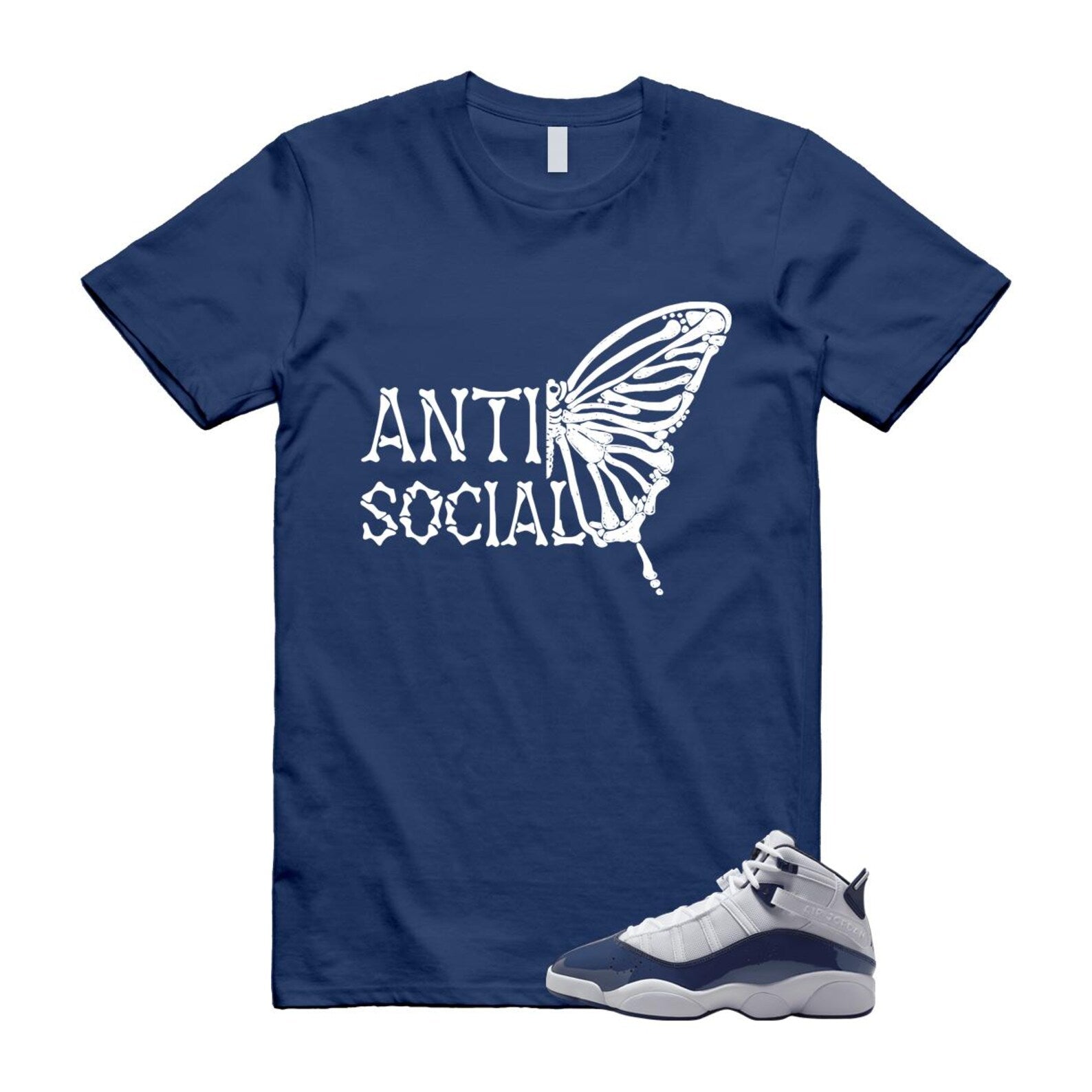 6 Rings White Midnight Navy T Shirt Match ASB 323419-124 T-Shirt, Sneaker Match Tee