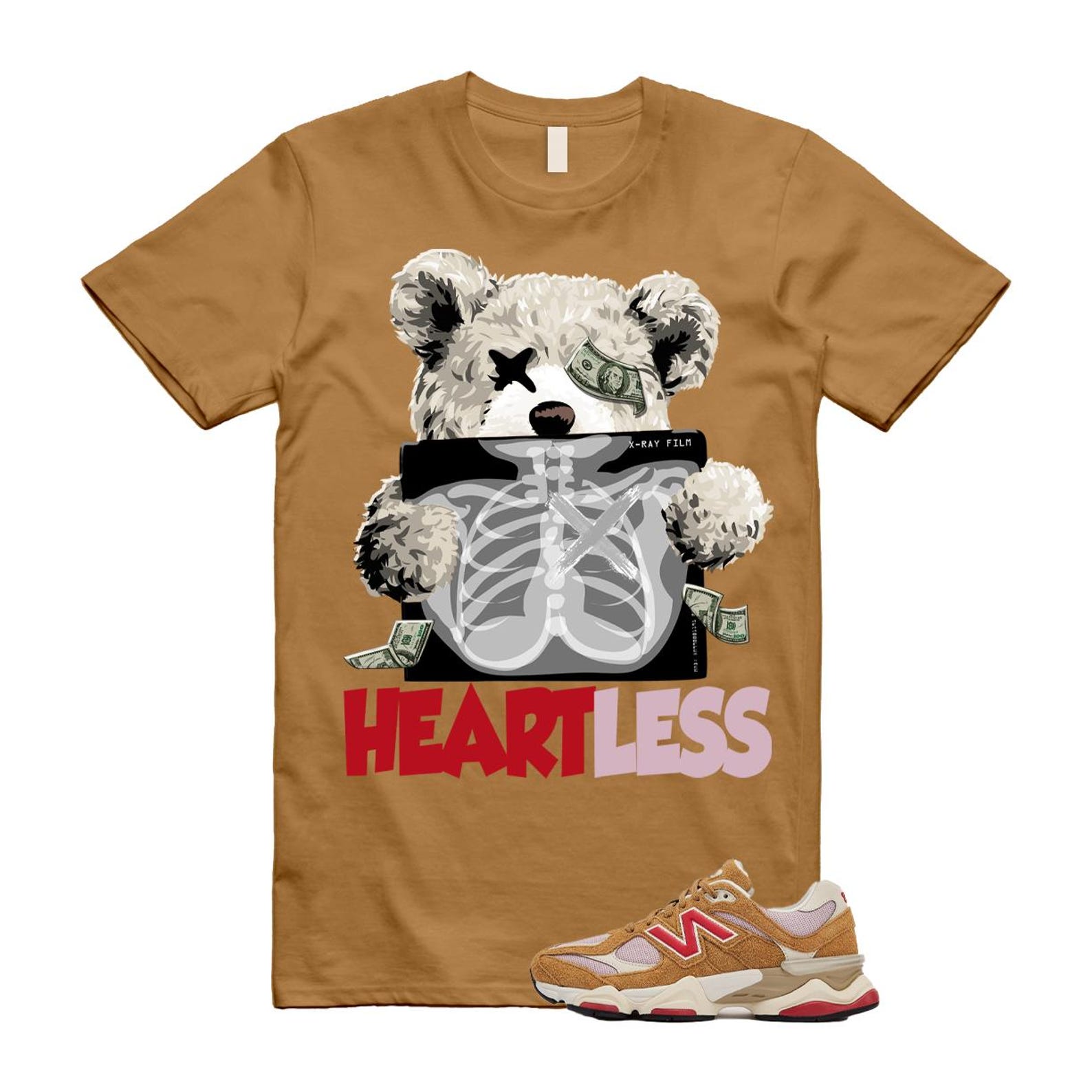 9060 Great Plains True Red Twilight Haze Wheat T Shirt Match HEART U9060GEA T-Shirt, Sneaker Match Tee
