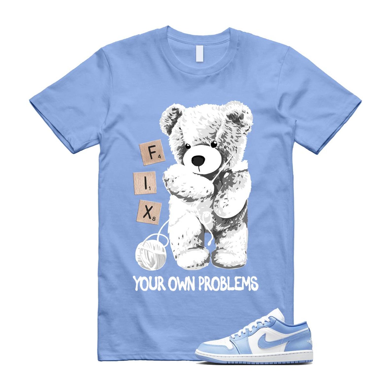 Jordan 1 Low White Aluminum T Shirt Match FIX DC0774-142 T-Shirt, Sneaker Match Tee