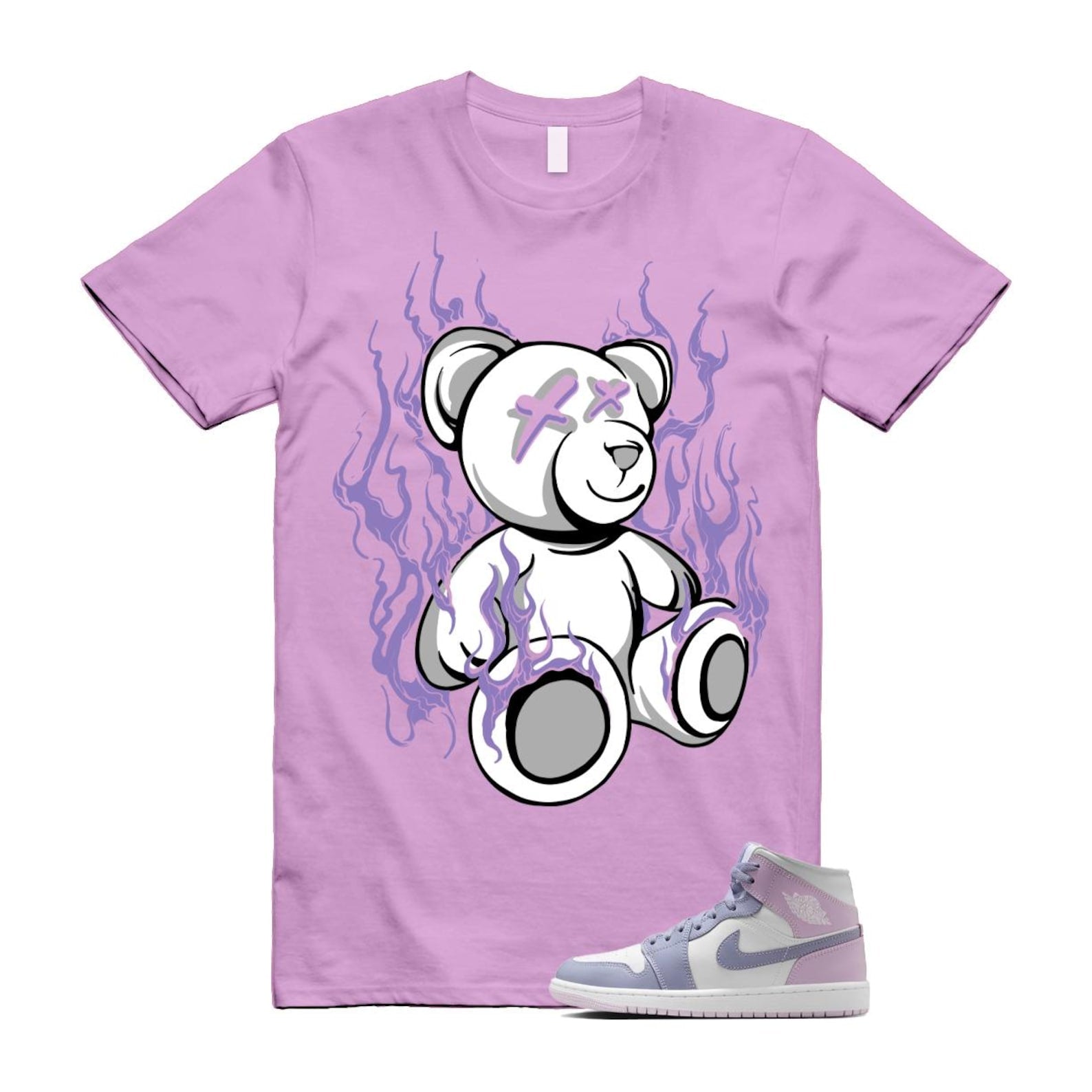 1 Indigo Haze Doll White Purple T Shirt Match LIT BQ6472-510 T-Shirt, Sneaker Match Tee
