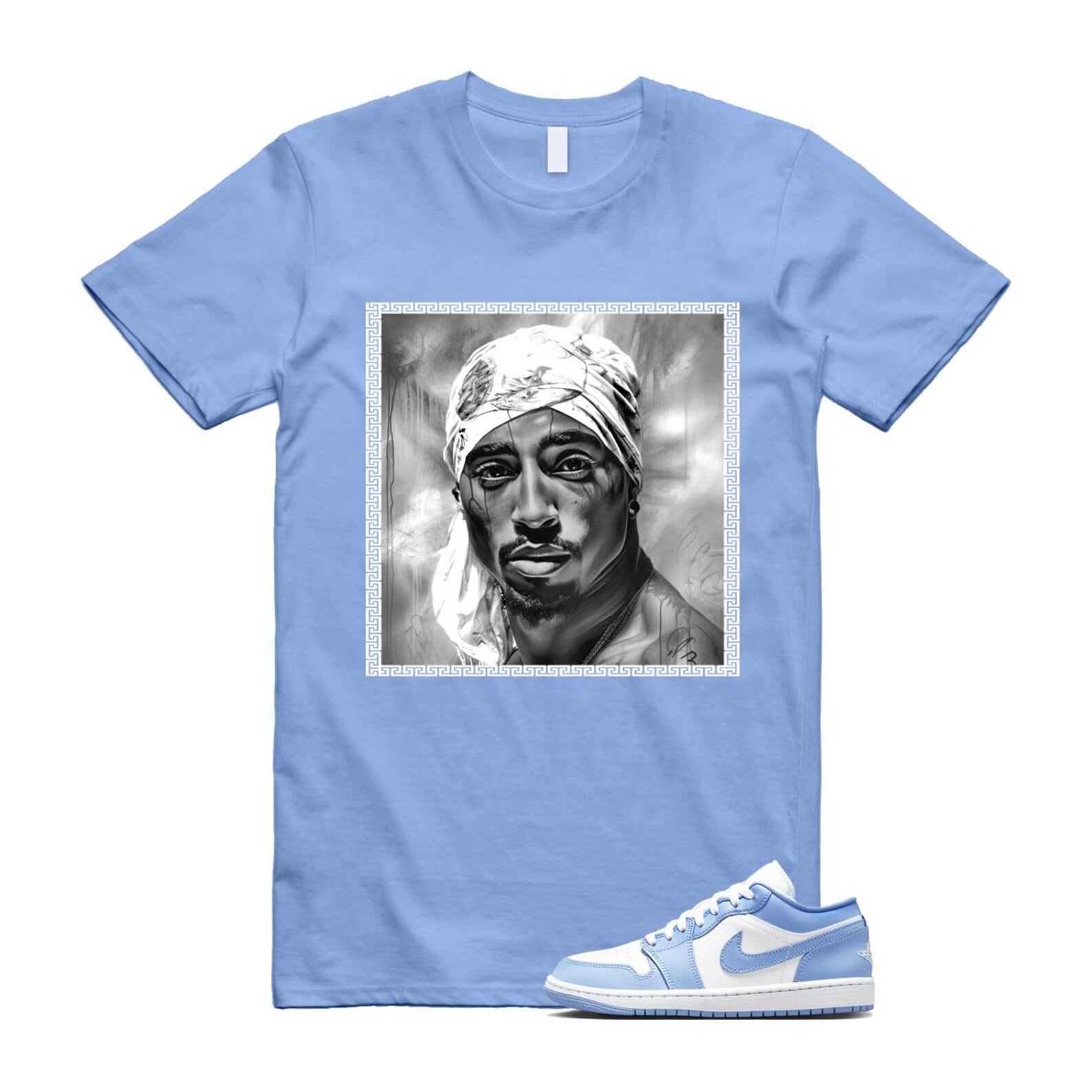 Jordan 1 Low White Aluminum T Shirt Match PAC DC0774-142 T-Shirt, Sneaker Match Tee