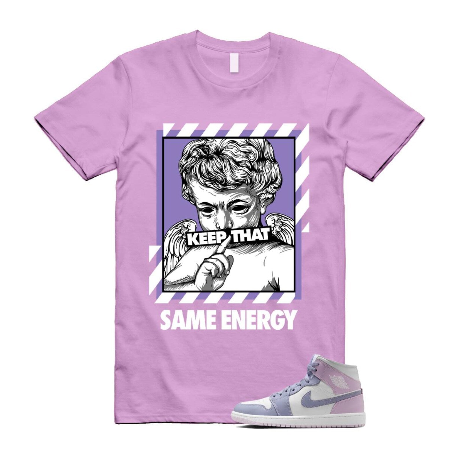 1 Indigo Haze Doll White Purple T Shirt Match ENERGY BQ6472-510 T-Shirt, Sneaker Match Tee