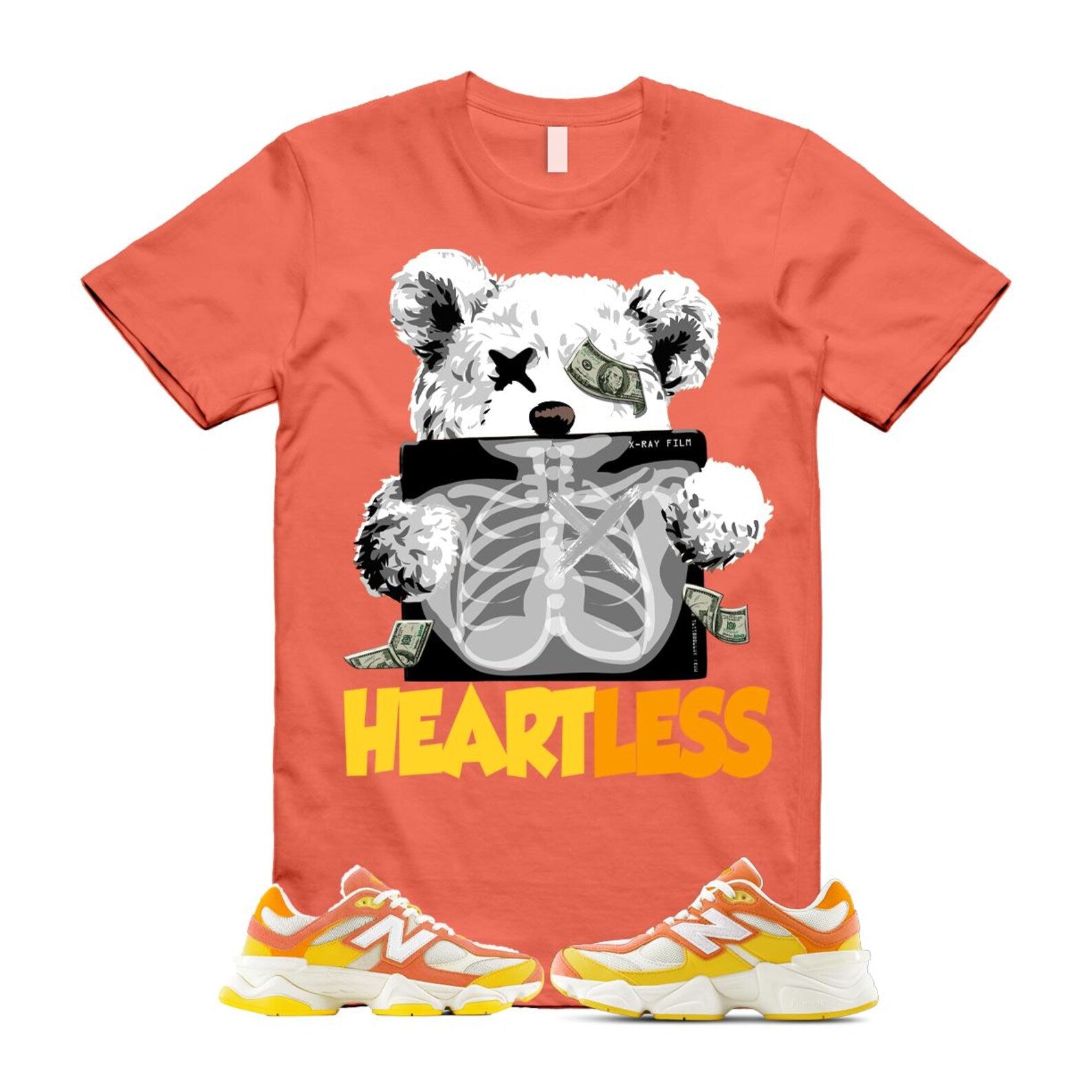 9060 Fluorescent Pink Orange Yellow Citrus Grapefruit Lemon Clementine T Shirt Match HEART U9060FLO T-Shirt, Sneaker Match Tee
