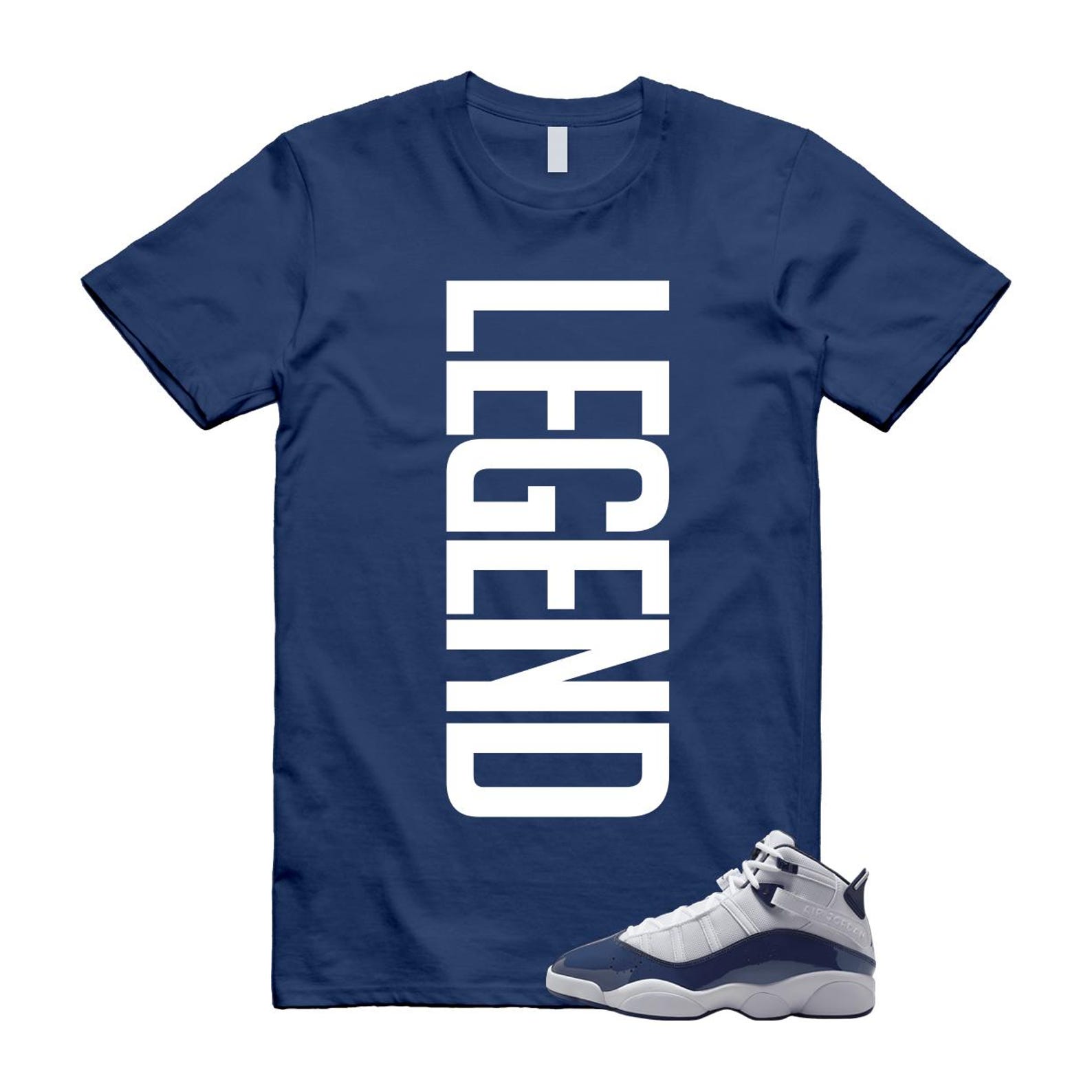 6 Rings White Midnight Navy T Shirt Match LEGEND 323419-124 T-Shirt, Sneaker Match Tee