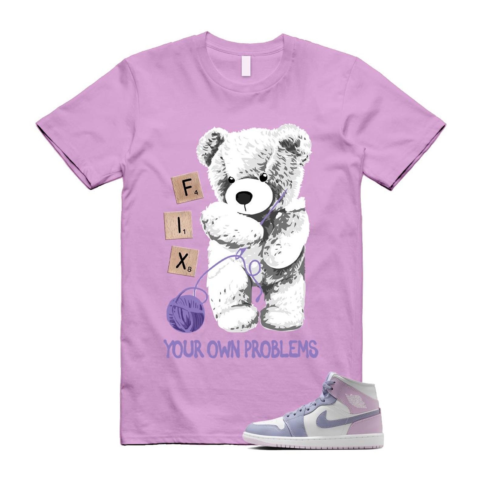 1 Indigo Haze Doll White Purple T Shirt Match FIX BQ6472-510 T-Shirt, Sneaker Match Tee