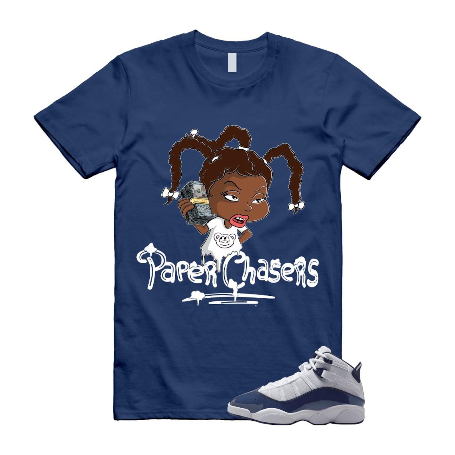 6 Rings White Midnight Navy T Shirt Match PC ALT 323419-124 T-Shirt, Sneaker Match Tee
