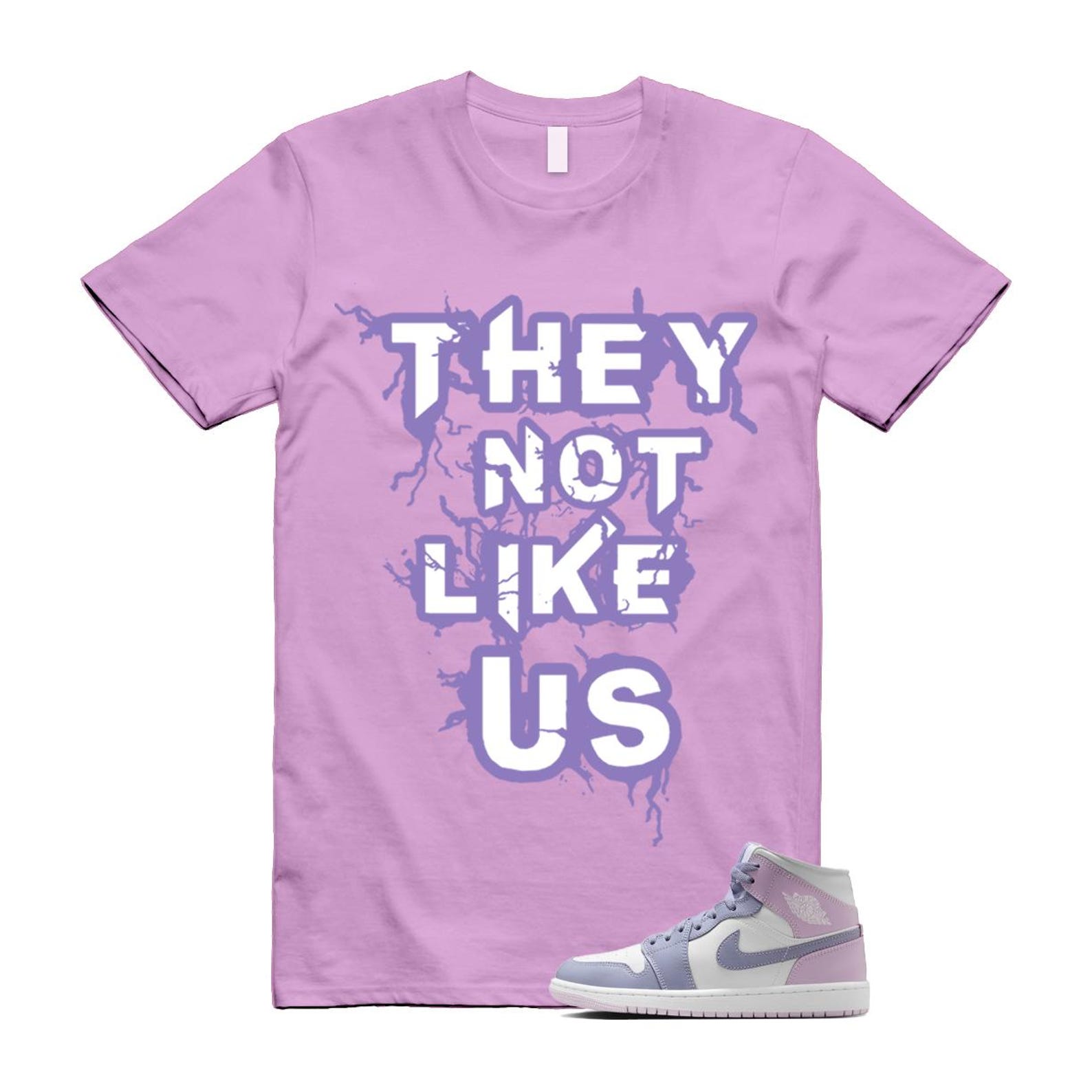 1 Indigo Haze Doll White Purple T Shirt Match US BQ6472-510 T-Shirt, Sneaker Match Tee