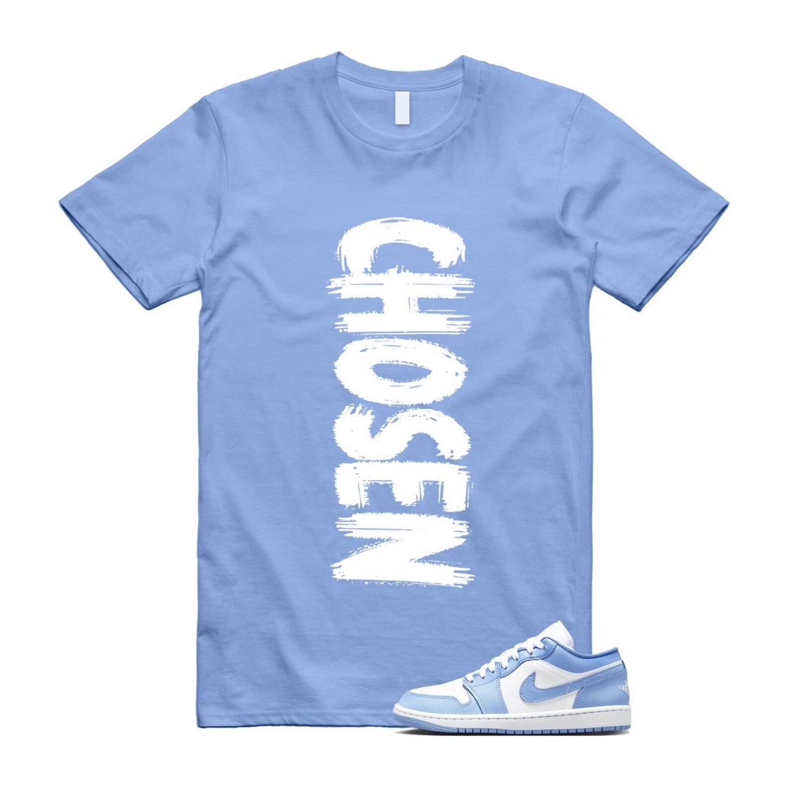 Jordan 1 Low White Aluminum T Shirt Match CHOSEN DC0774-142 T-Shirt, Sneaker Match Tee