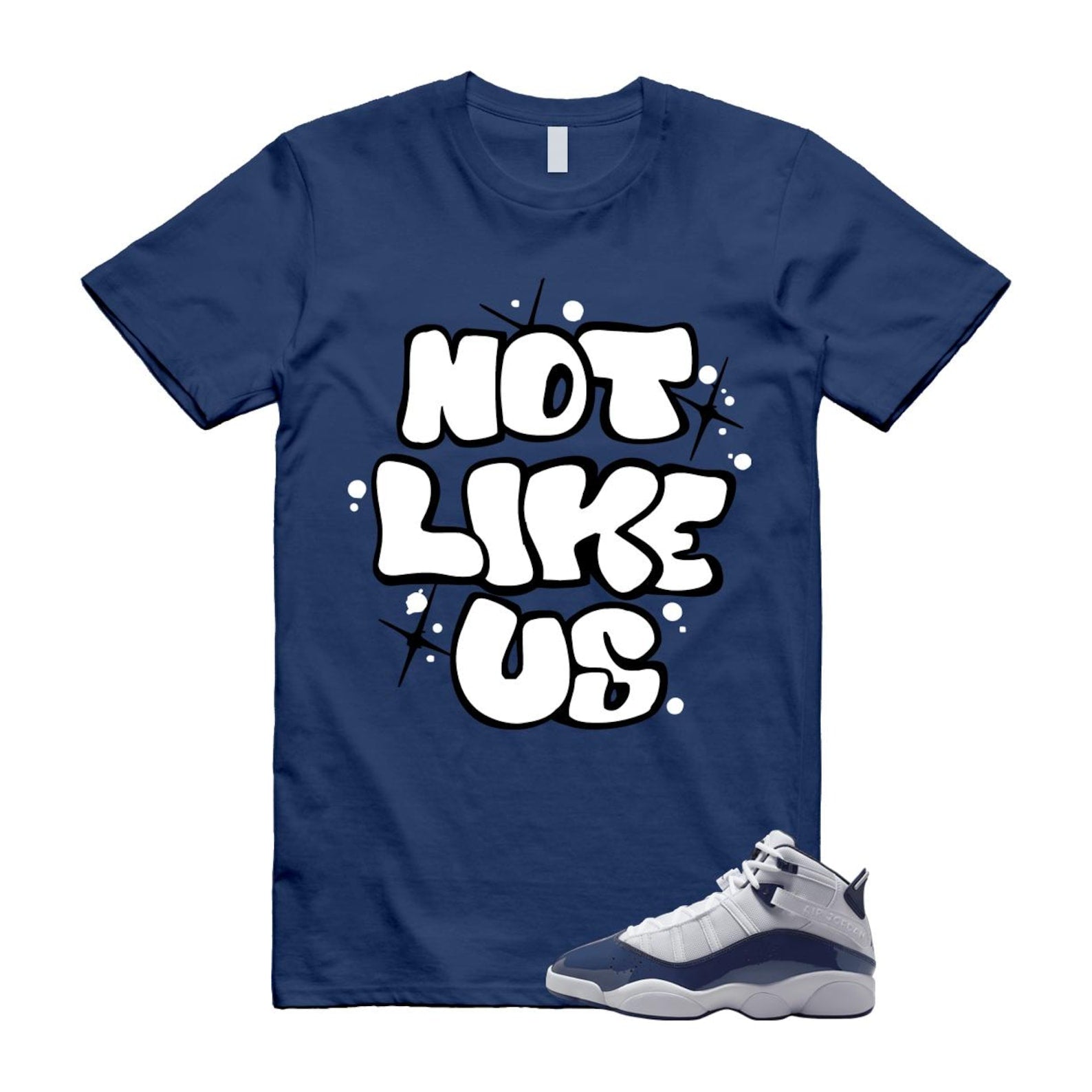 6 Rings White Midnight Navy T Shirt Match NLU 323419-124 T-Shirt, Sneaker Match Tee