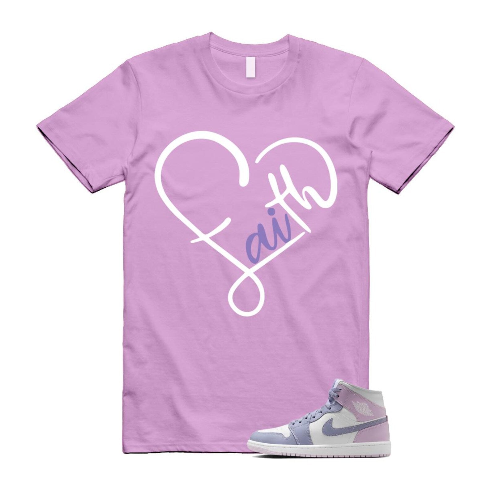 1 Indigo Haze Doll White Purple T Shirt Match FAITH BQ6472-510 T-Shirt, Sneaker Match Tee