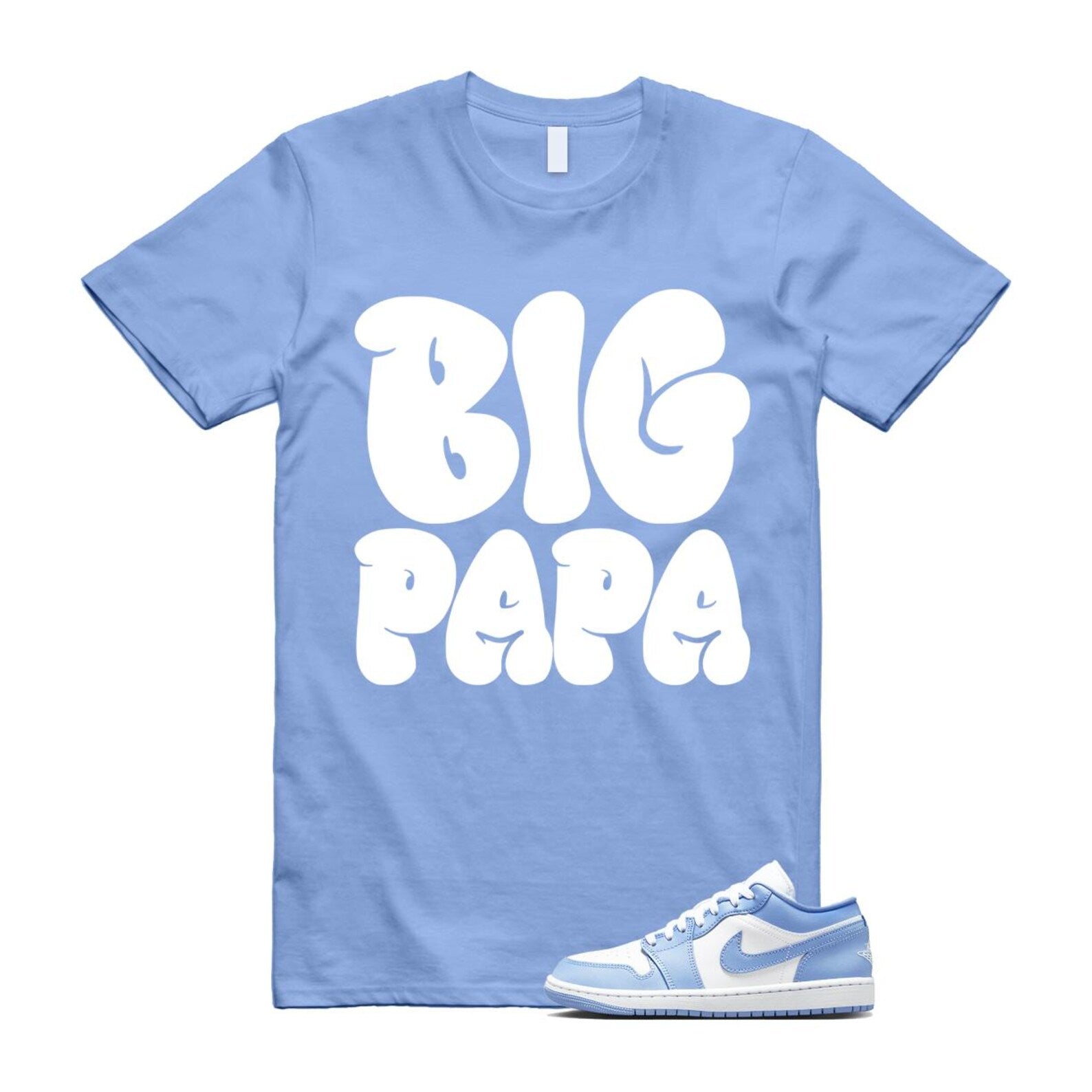 Jordan 1 Low White Aluminum T Shirt Match PAPA DC0774-142 T-Shirt, Sneaker Match Tee