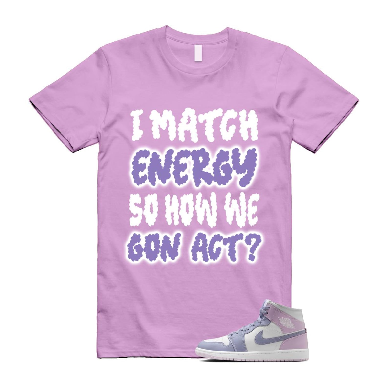 1 Indigo Haze Doll White Purple T Shirt Match MATCH BQ6472-510 T-Shirt, Sneaker Match Tee