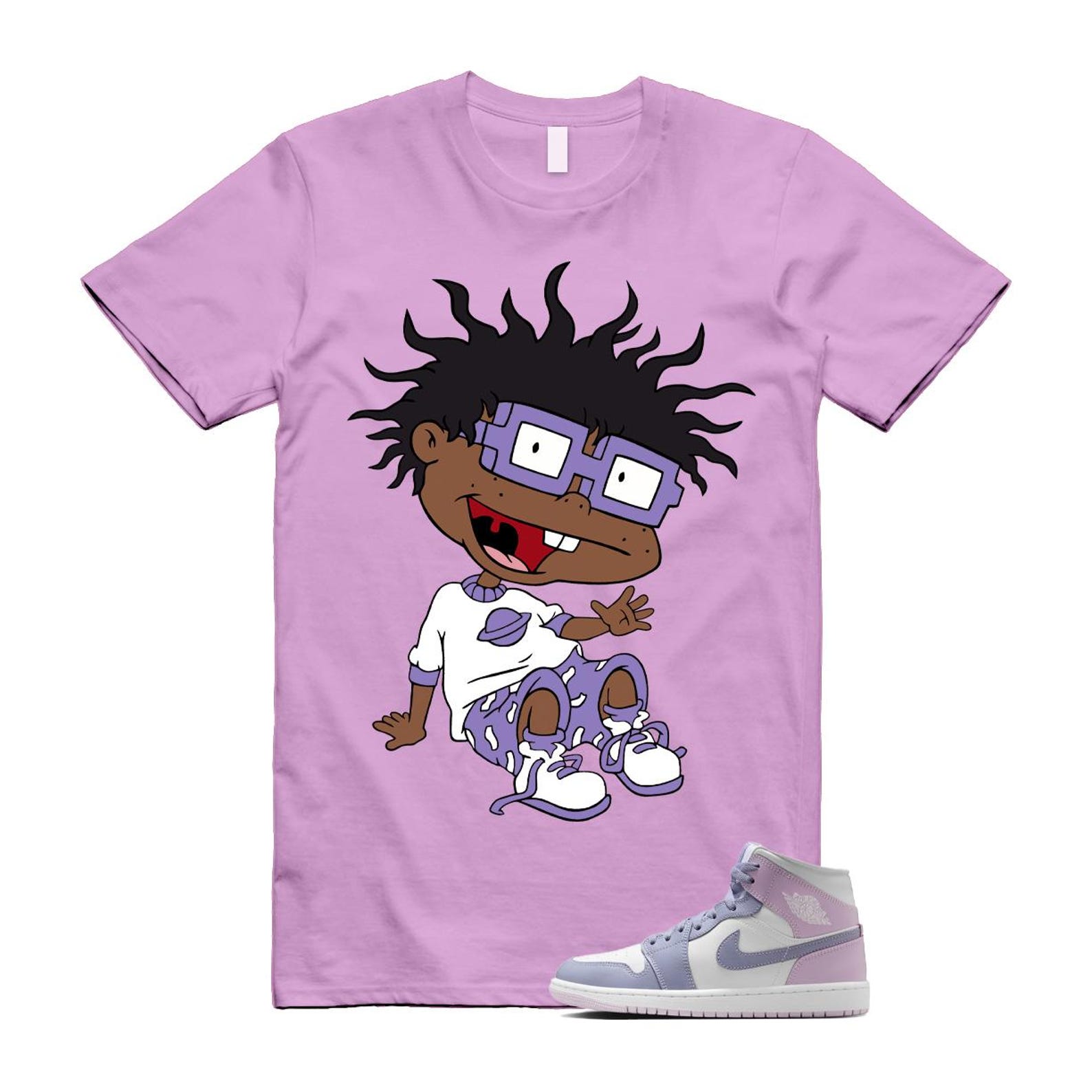 1 Indigo Haze Doll White Purple T Shirt Match FINSTER BQ6472-510 T-Shirt, Sneaker Match Tee