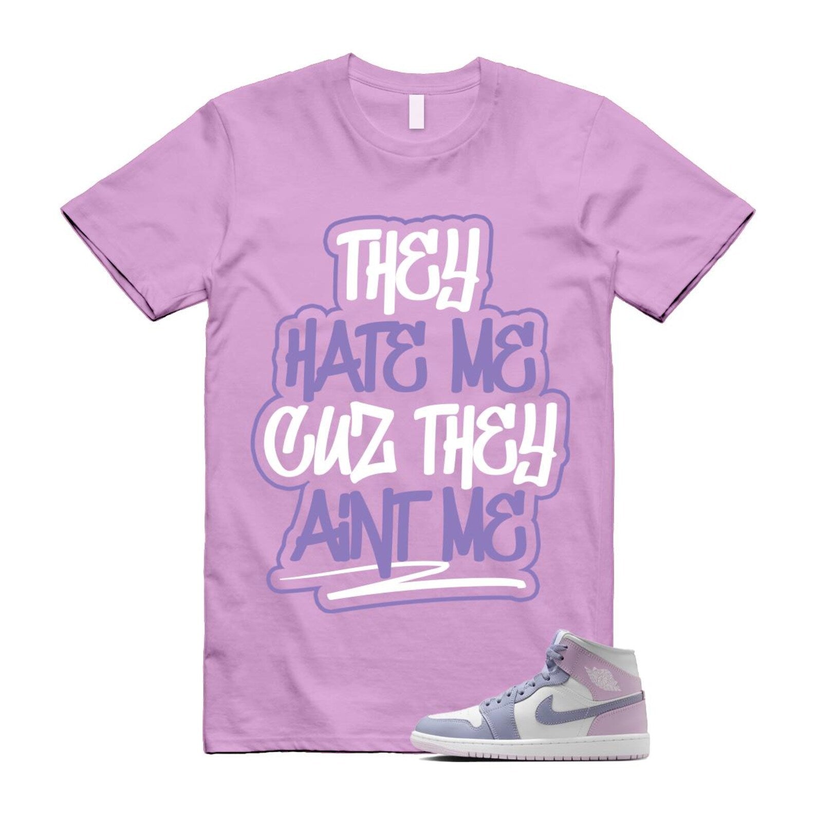 1 Indigo Haze Doll White Purple T Shirt Match AINTME BQ6472-510 T-Shirt, Sneaker Match Tee