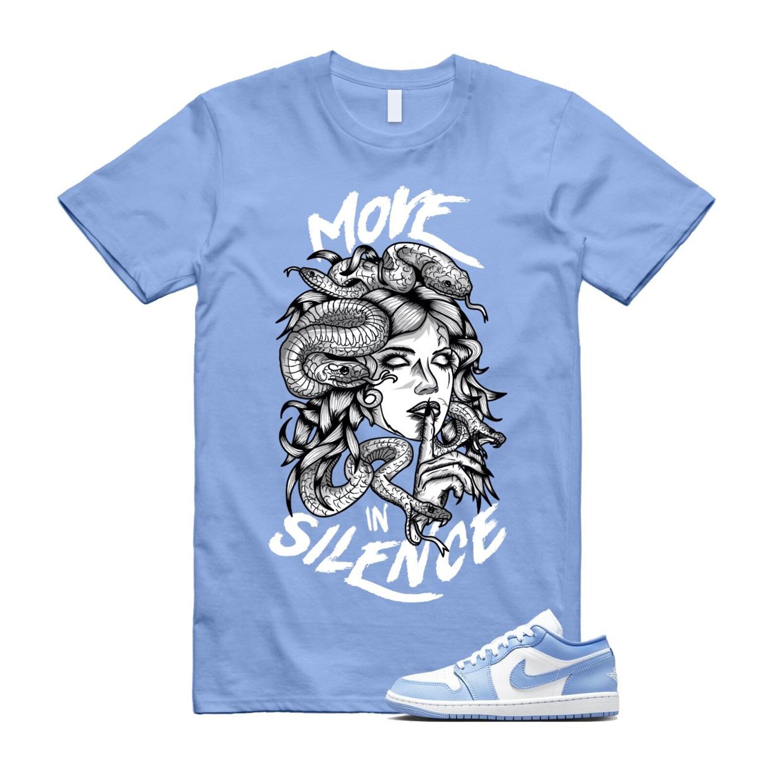 Jordan 1 Low White Aluminum T Shirt Match MIS DC0774-142 T-Shirt, Sneaker Match Tee
